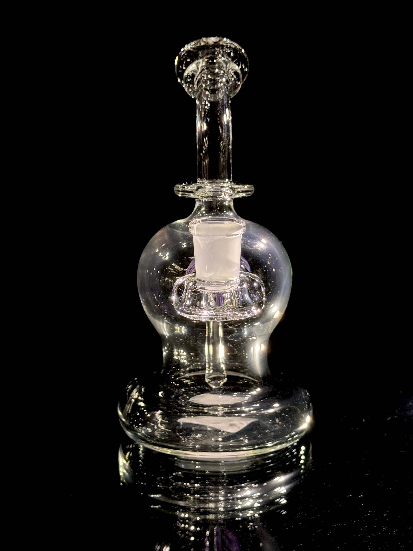 Tedrow Glass Bubble Base with Opal - Purple Lollipop Default Headies Hideout