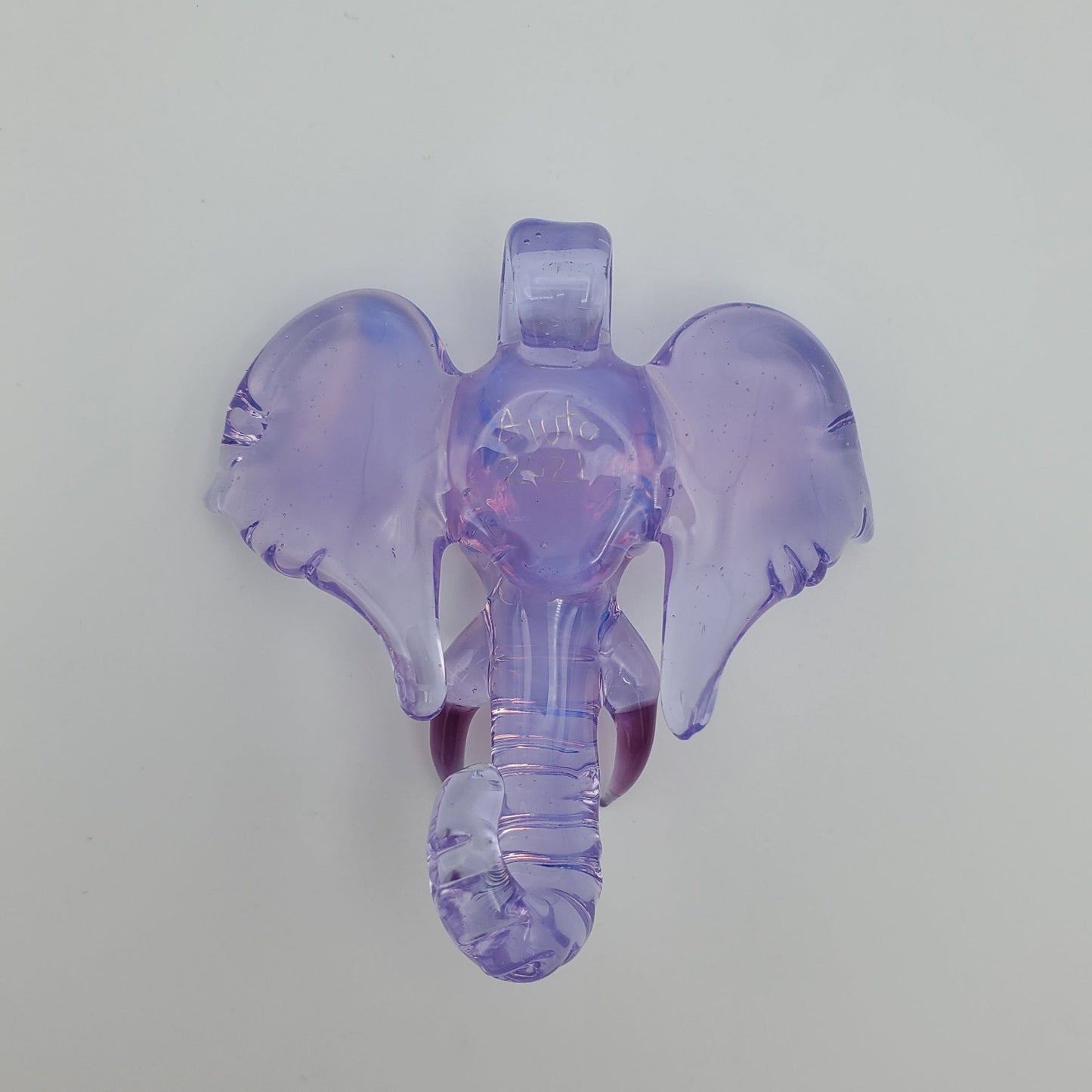 Aiuto Glass Elephant Pendant - Lucid and Gold Amethyst Pendant Headies Hideout