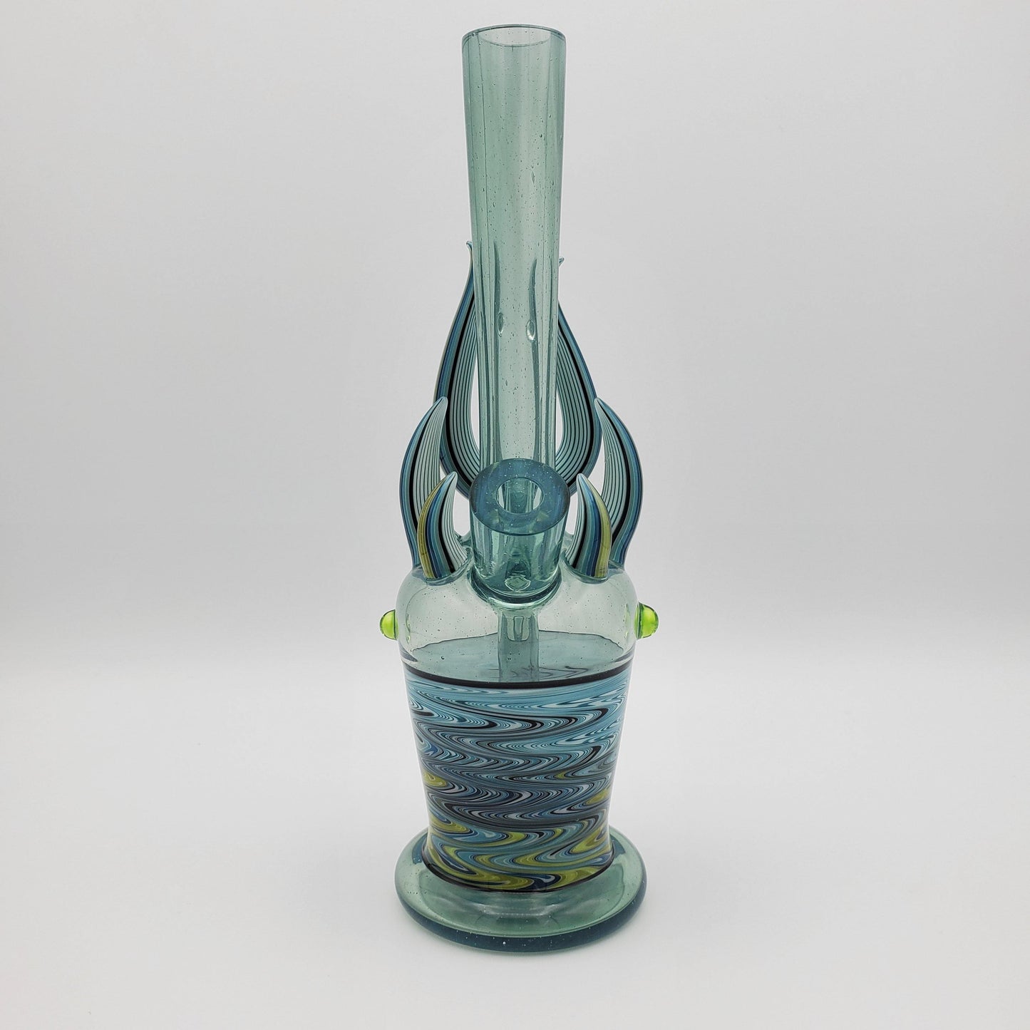 Crux Glass Horned Tube - Dark Nitrous Headie Glass Headies Hideout