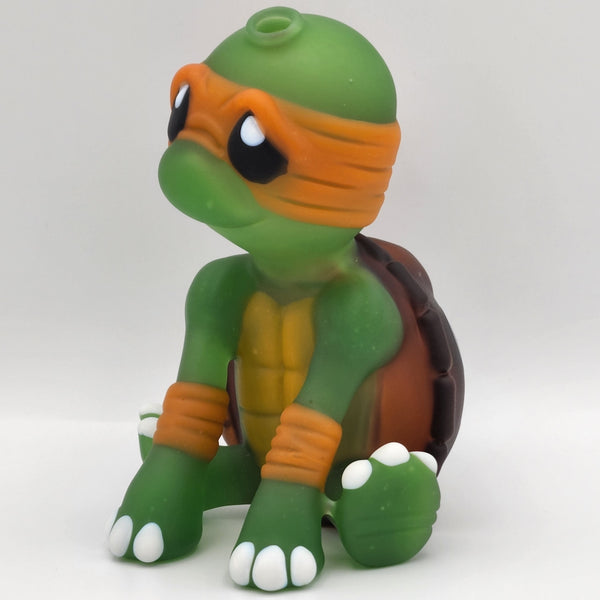 Jsmart Glass Baby Ninja Turtle - Sandblasted Michelangelo Headie Glass Headies Hideout