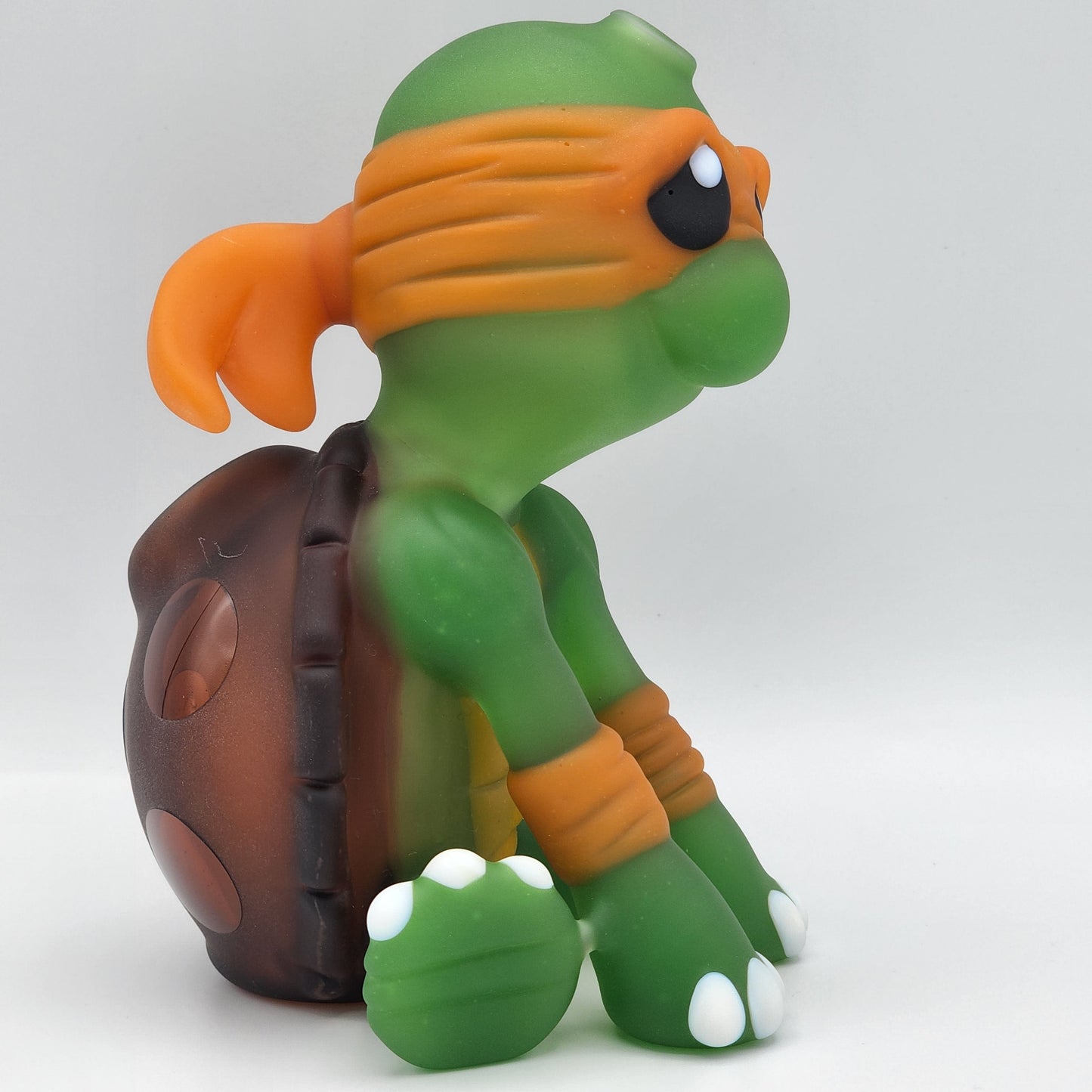 Jsmart Glass Baby Ninja Turtle - Sandblasted Michelangelo Headie Glass Headies Hideout