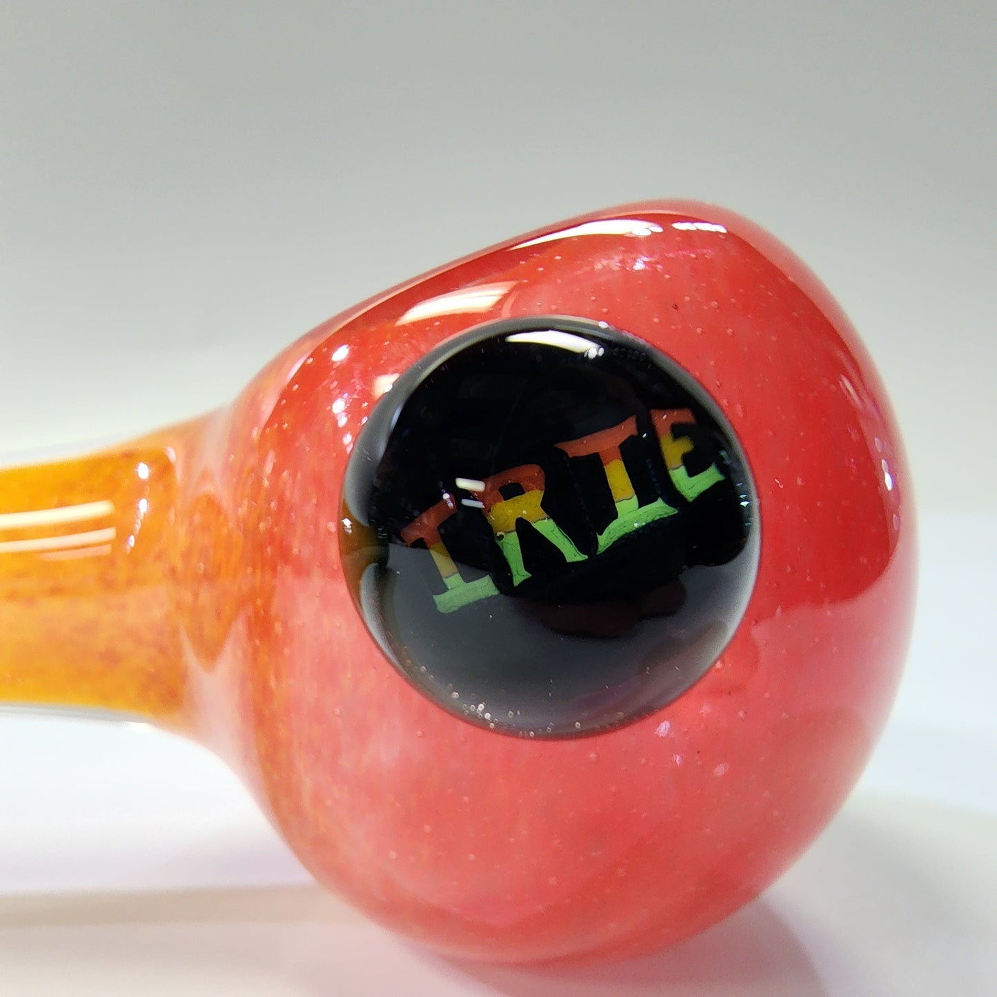 Matty White Glass Spoon Rasta Frit - 4A Hand Pipe Headies Hideout