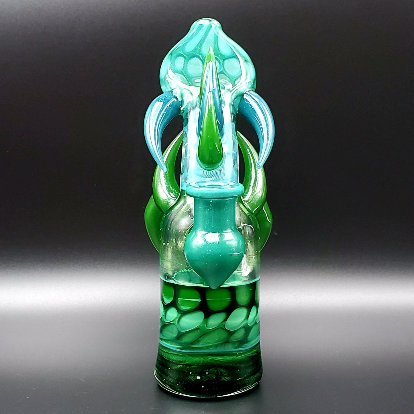 Redbone Glass Barrel Horncut Rig - Green Honeycomb Headie Glass Headies Hideout