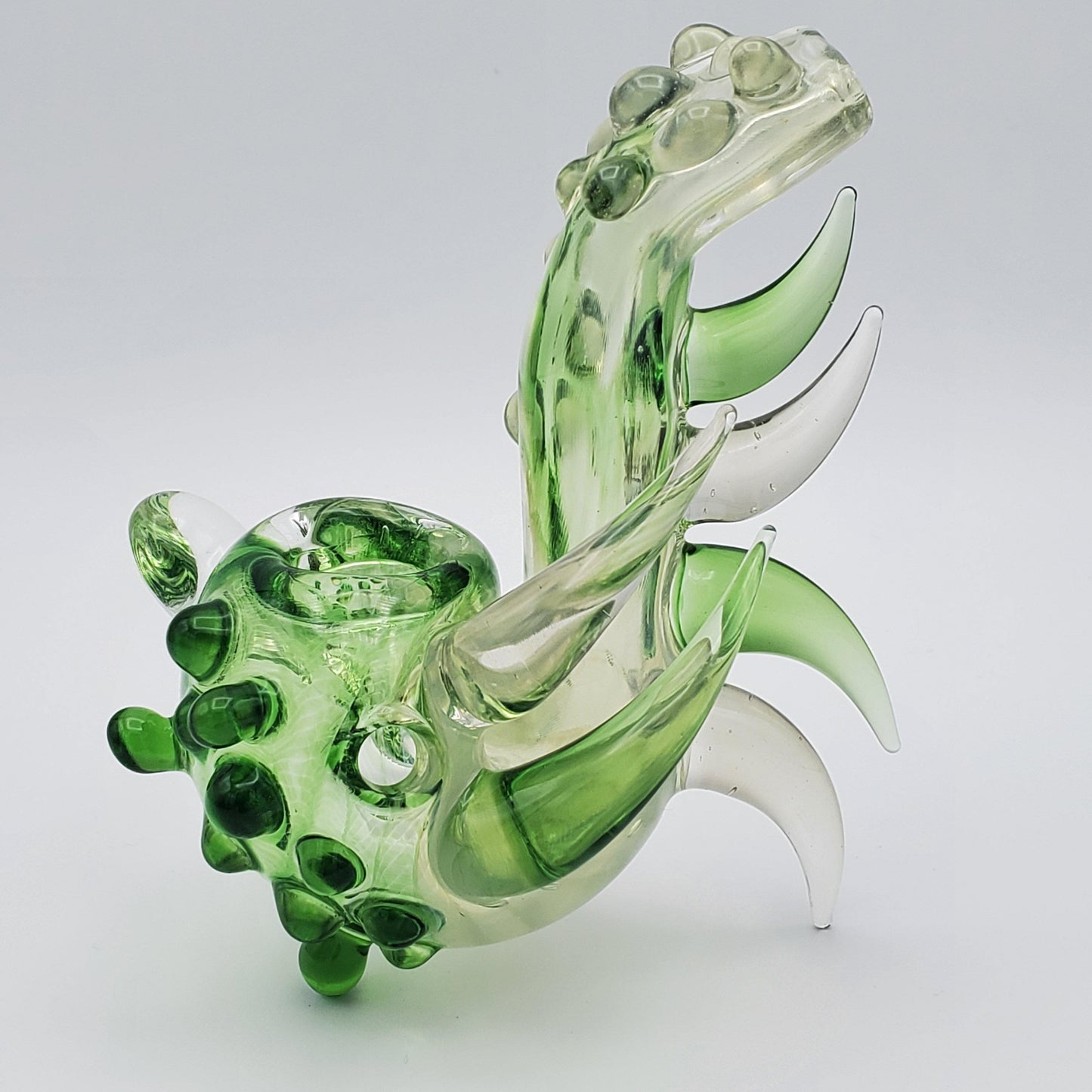 Redbone Glass Neblock - Cane and Portland Green Pastel Potion Hand Pipe Headies Hideout