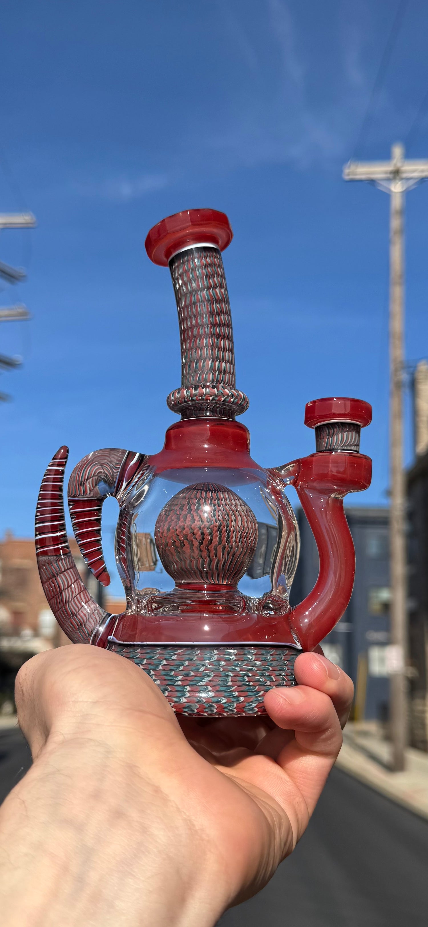 Conversion Glass Faceted Blooper - Chipotle Default Headies Hideout