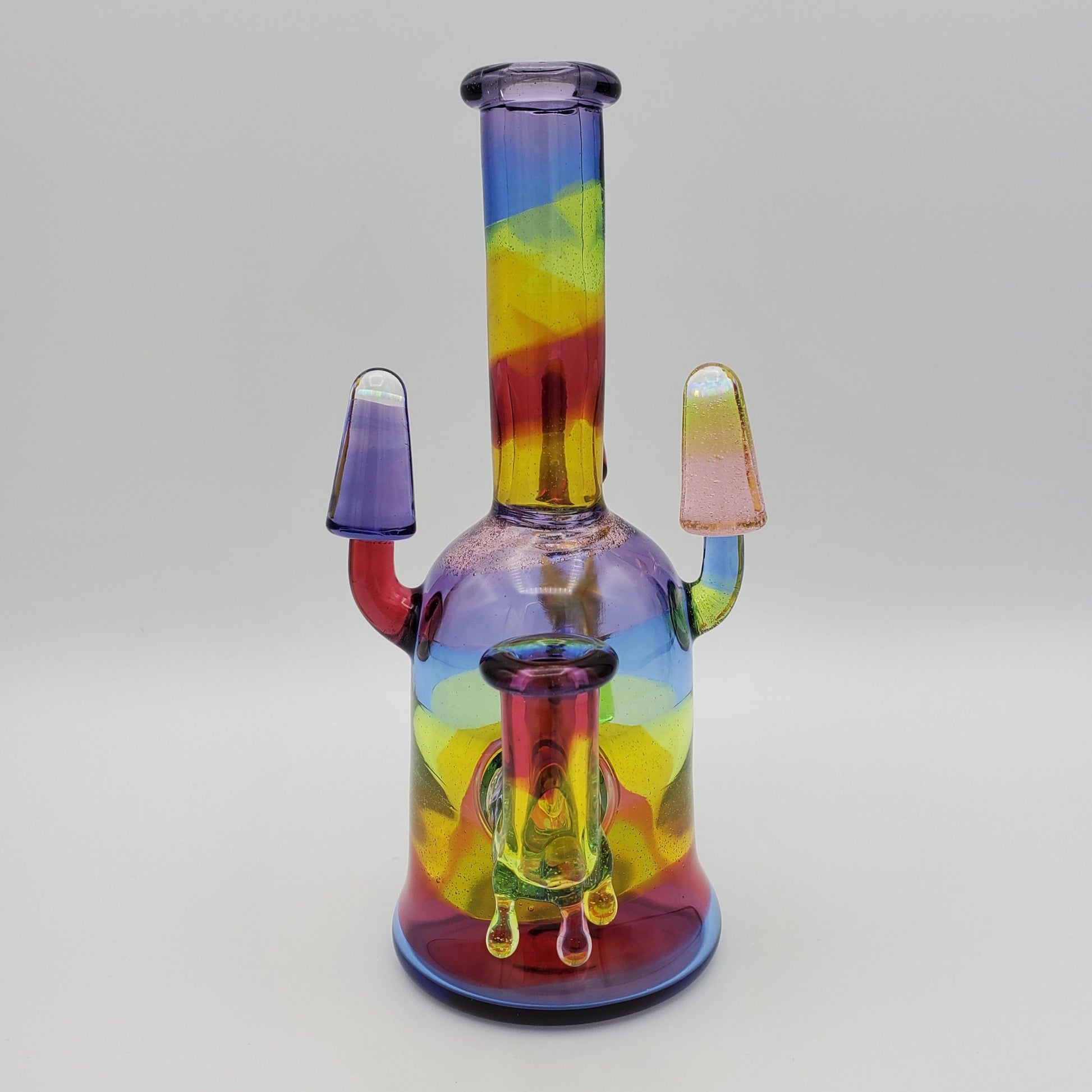 JustDewit Glass Shredder - Rainbow with 5 Opals Headie Glass Headies Hideout