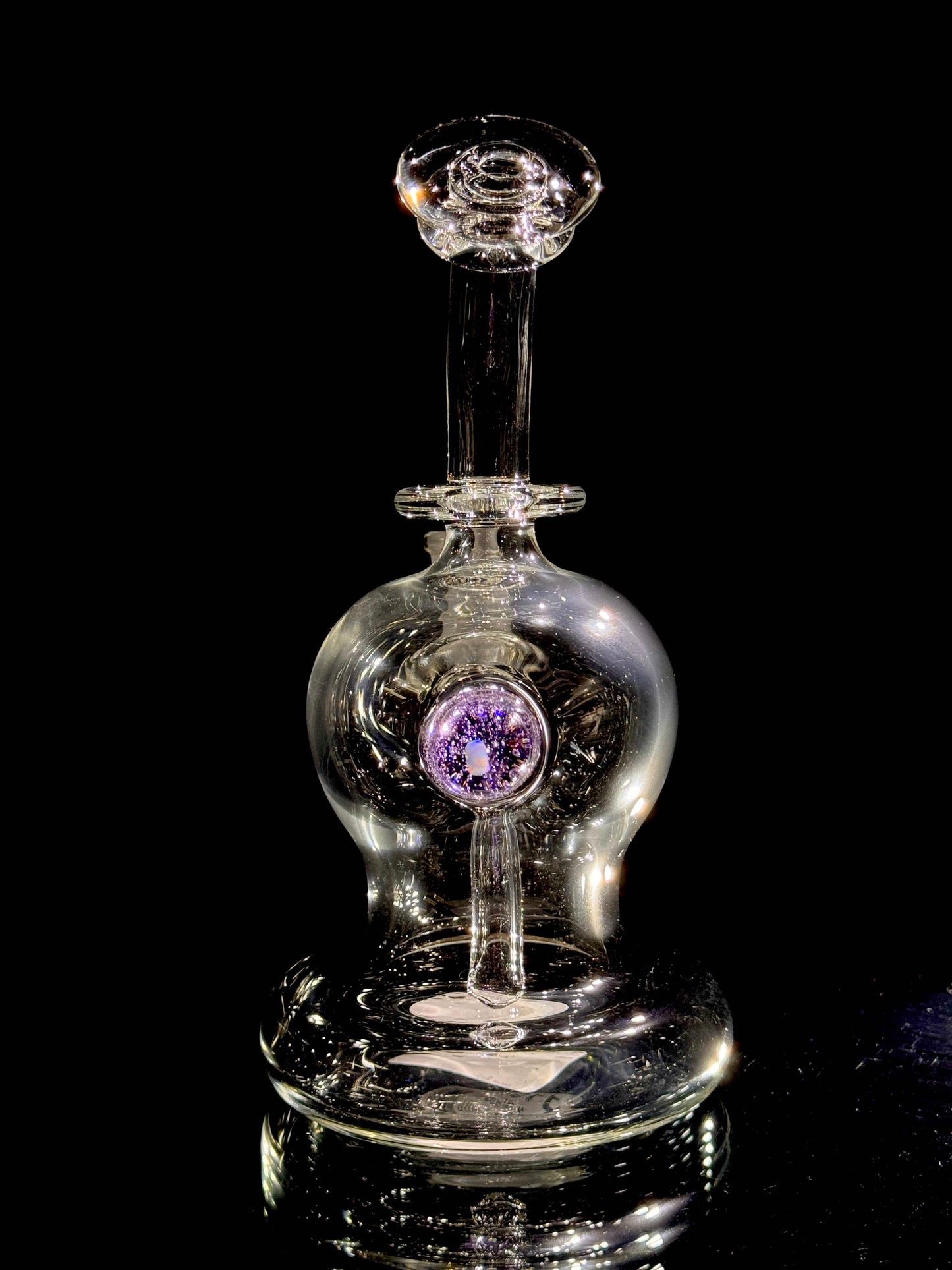 Tedrow Glass Bubble Base with Opal - Purple Lollipop Default Headies Hideout