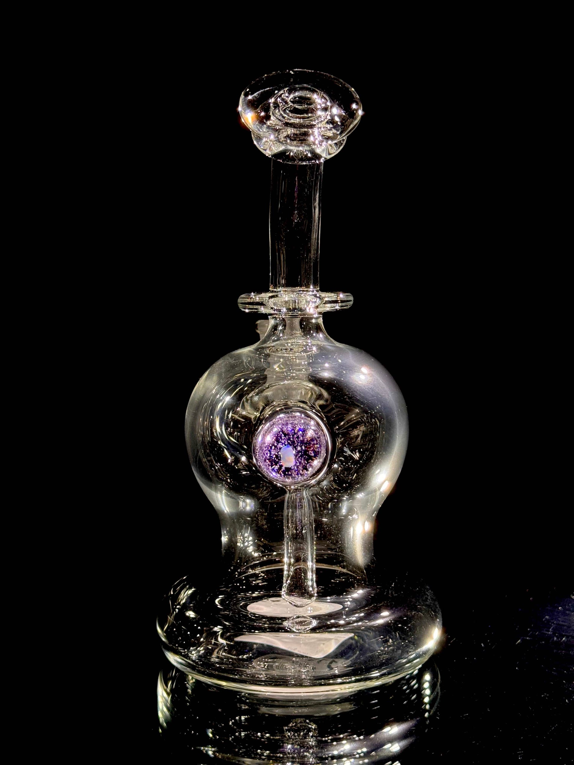 Tedrow Glass Bubble Base with Opal - Purple Lollipop Default Headies Hideout