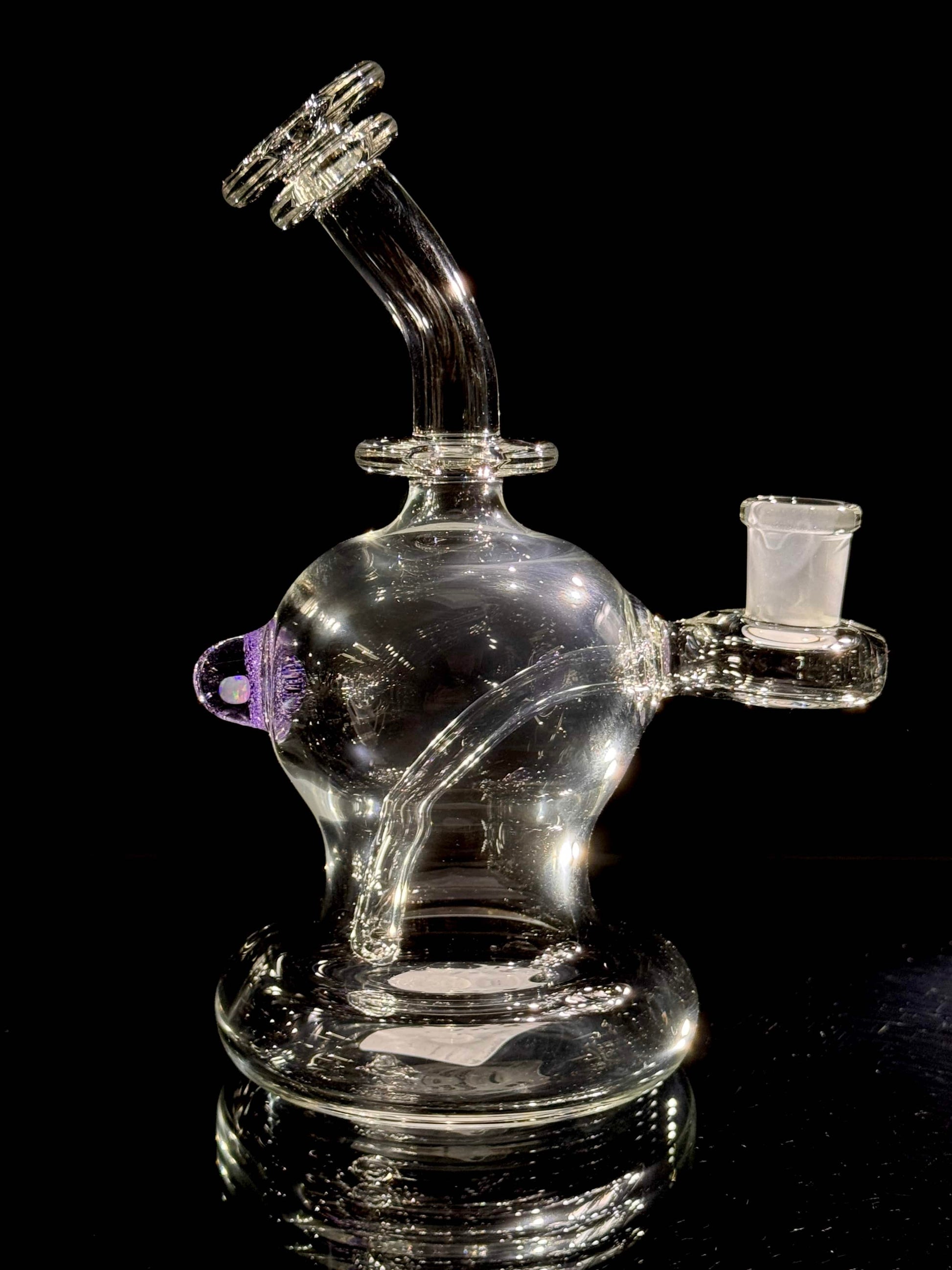 Tedrow Glass Bubble Base with Opal - Purple Lollipop Default Headies Hideout
