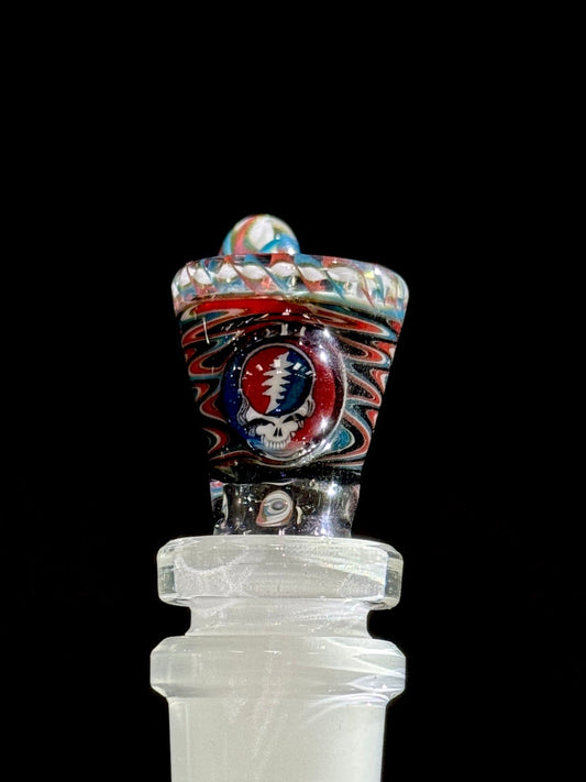 Willstar Glass 14mm Slide - Design #1A Grateful Dead Default Headies Hideout