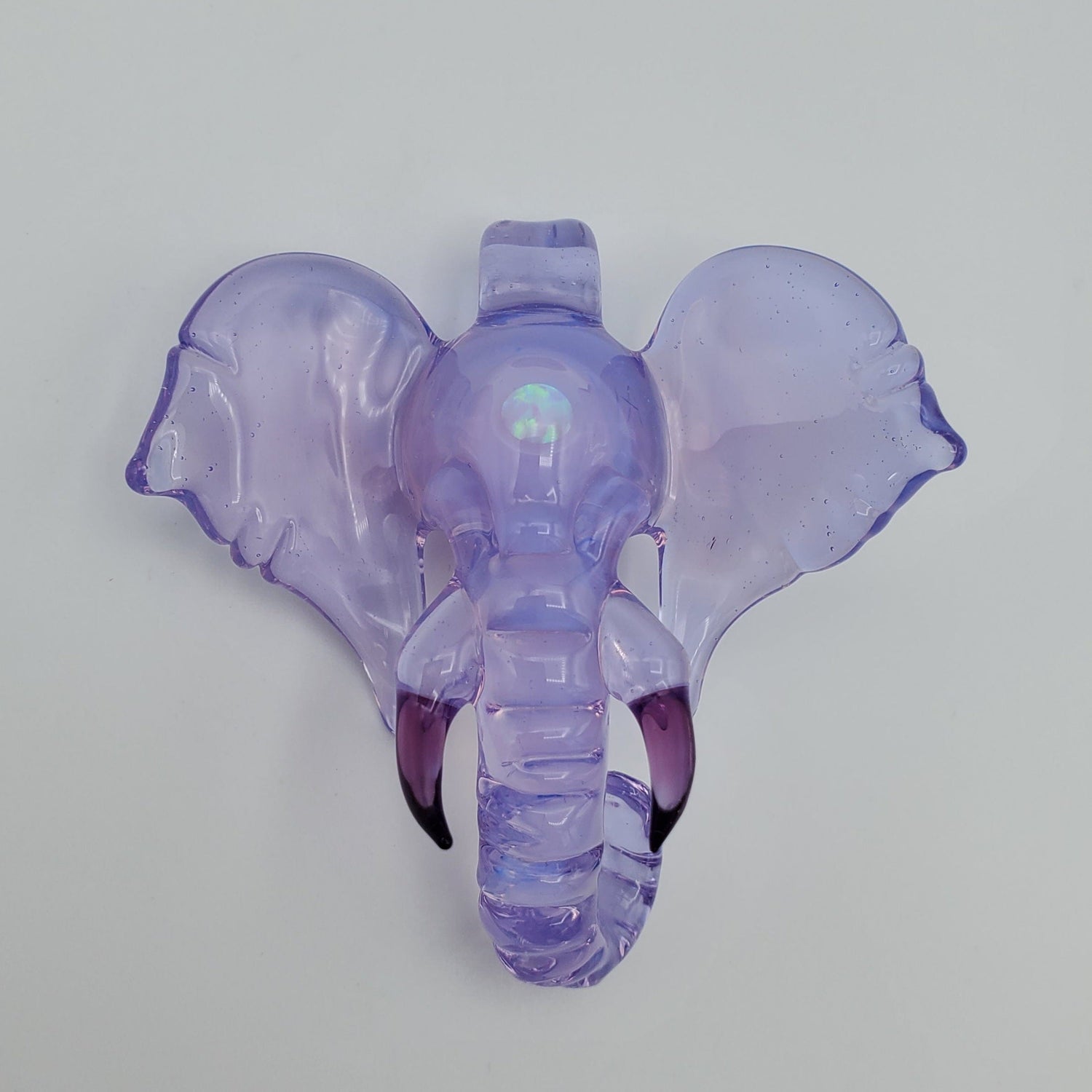 Aiuto Glass Elephant Pendant - Lucid and Gold Amethyst Pendant Headies Hideout