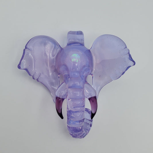 Aiuto Glass Elephant Pendant - Lucid and Gold Amethyst Pendant Headies Hideout