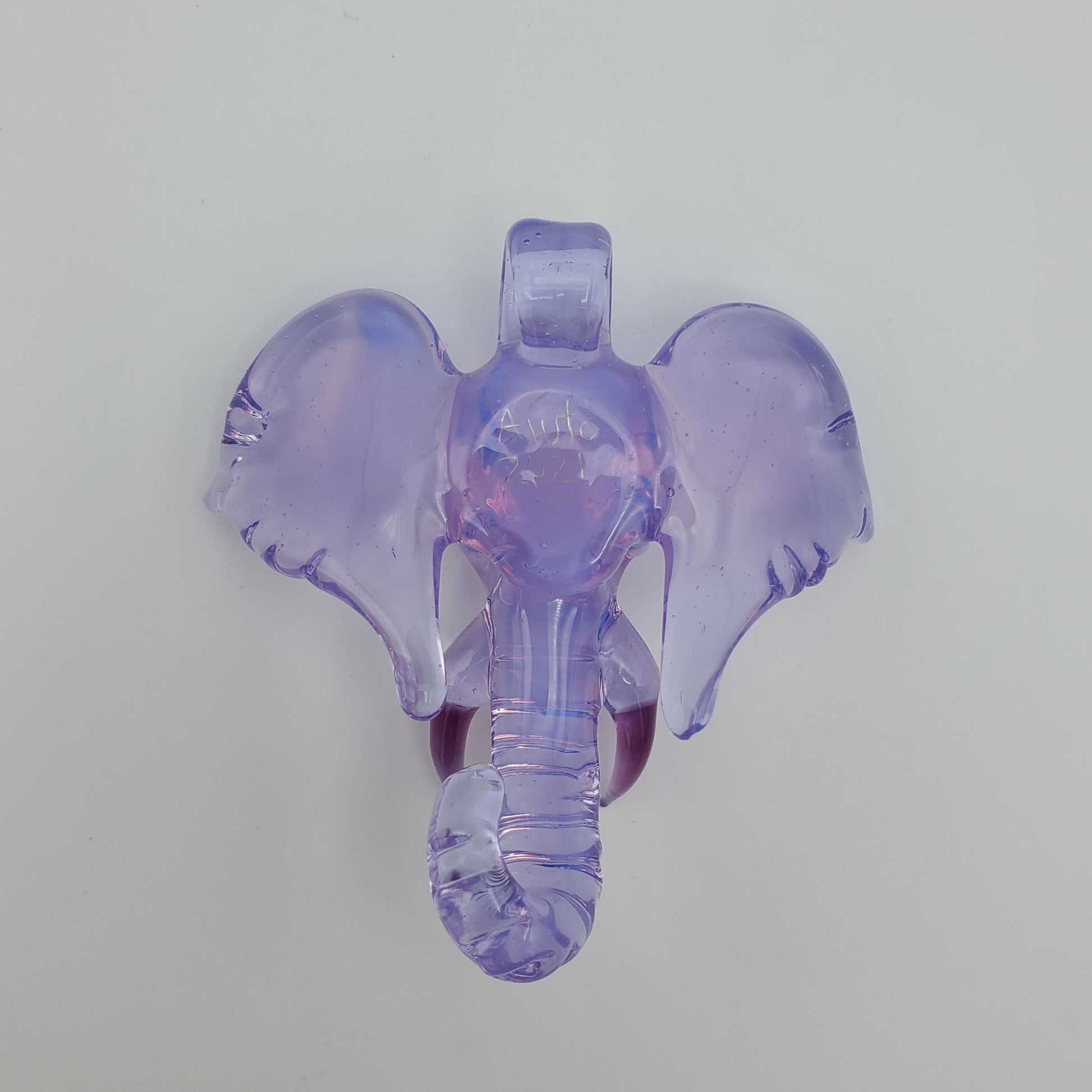 Aiuto Glass Elephant Pendant - Lucid and Gold Amethyst Pendant Headies Hideout