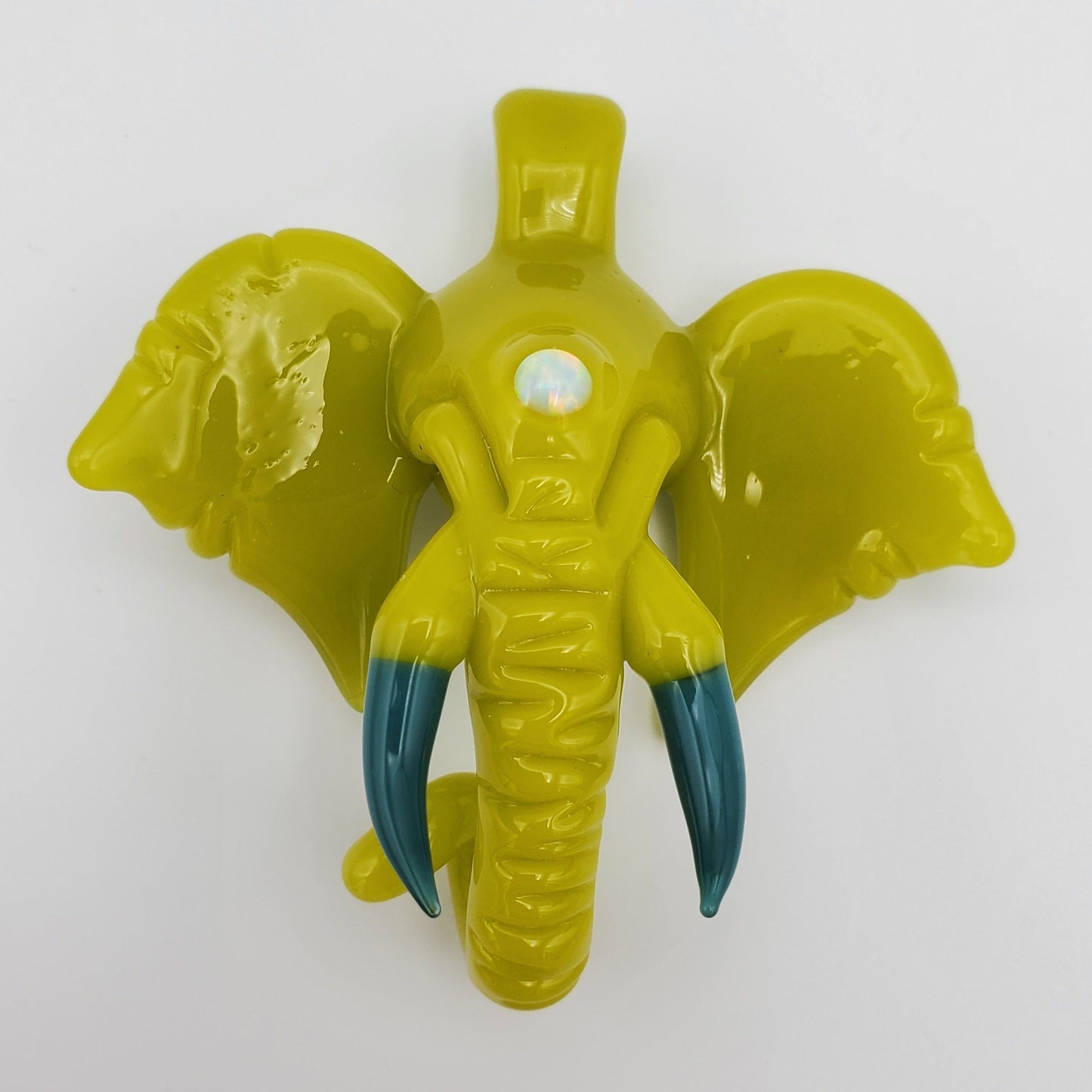Aiuto Glass Elephant Pendant - Rosewell and Agua Azul Pendant Headies Hideout