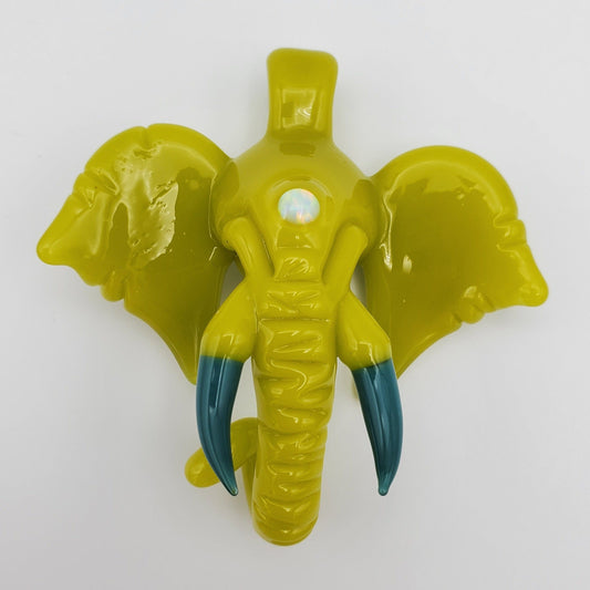 Aiuto Glass Elephant Pendant - Rosewell and Agua Azul Pendant Headies Hideout