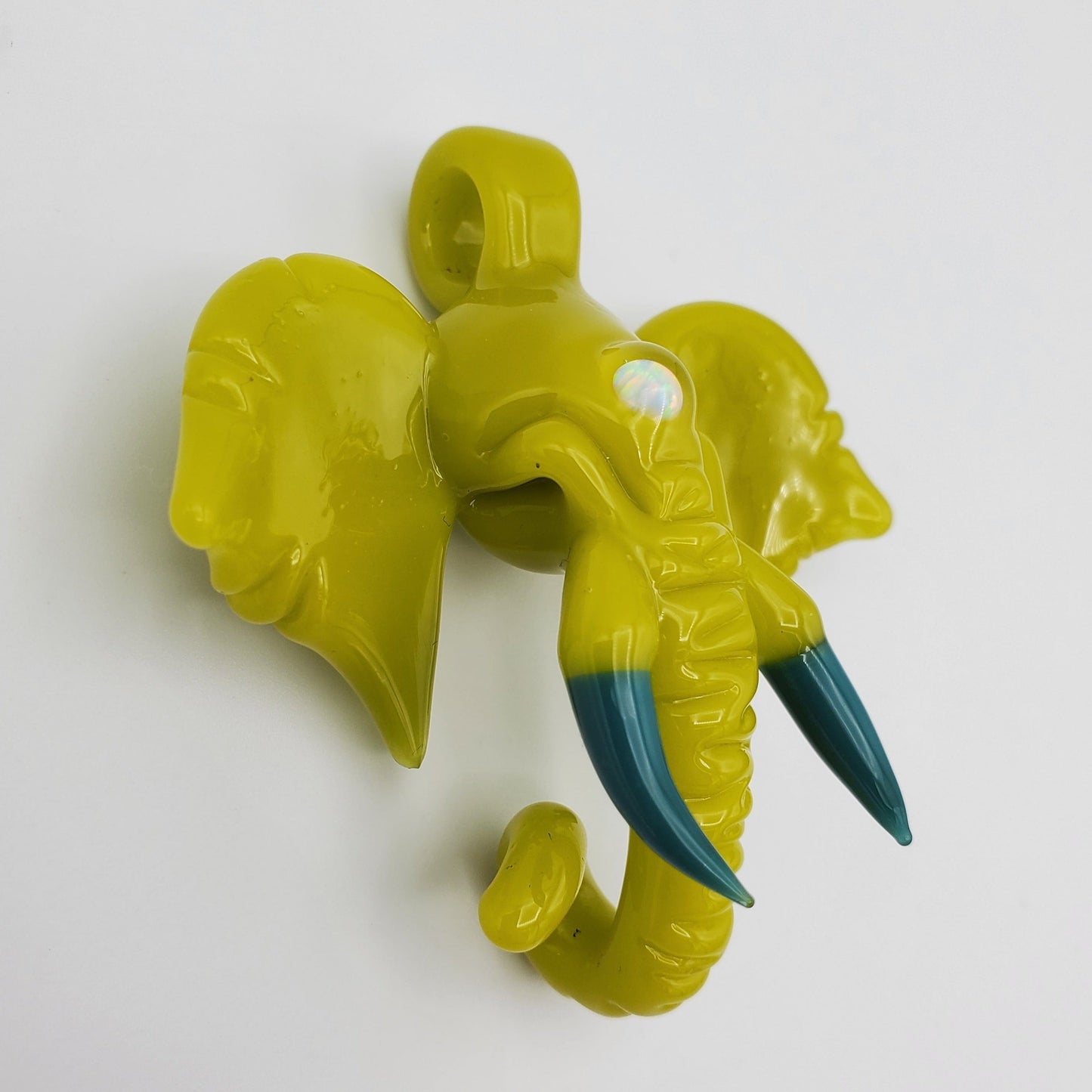 Aiuto Glass Elephant Pendant - Rosewell and Agua Azul Pendant Headies Hideout