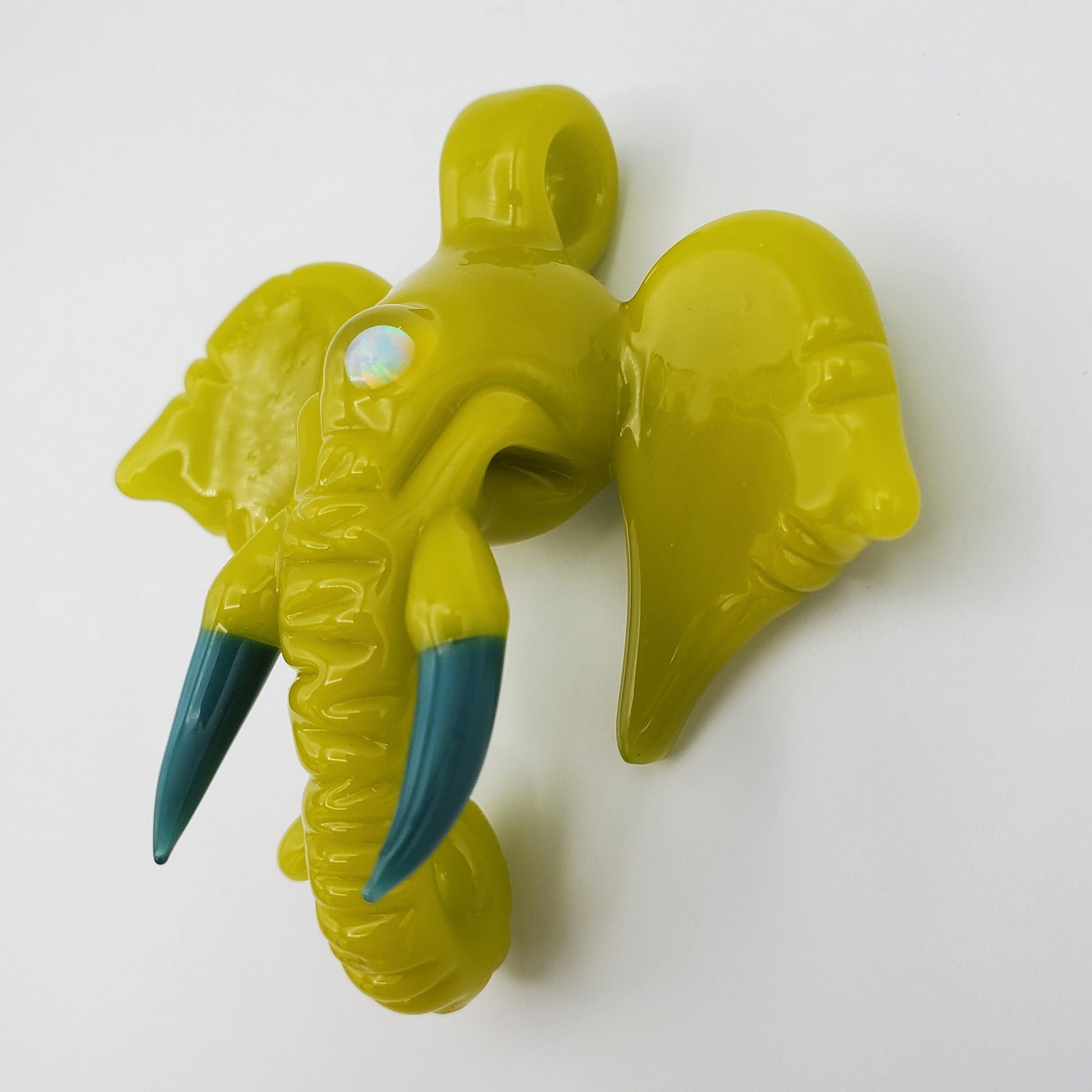 Aiuto Glass Elephant Pendant - Rosewell and Agua Azul Pendant Headies Hideout