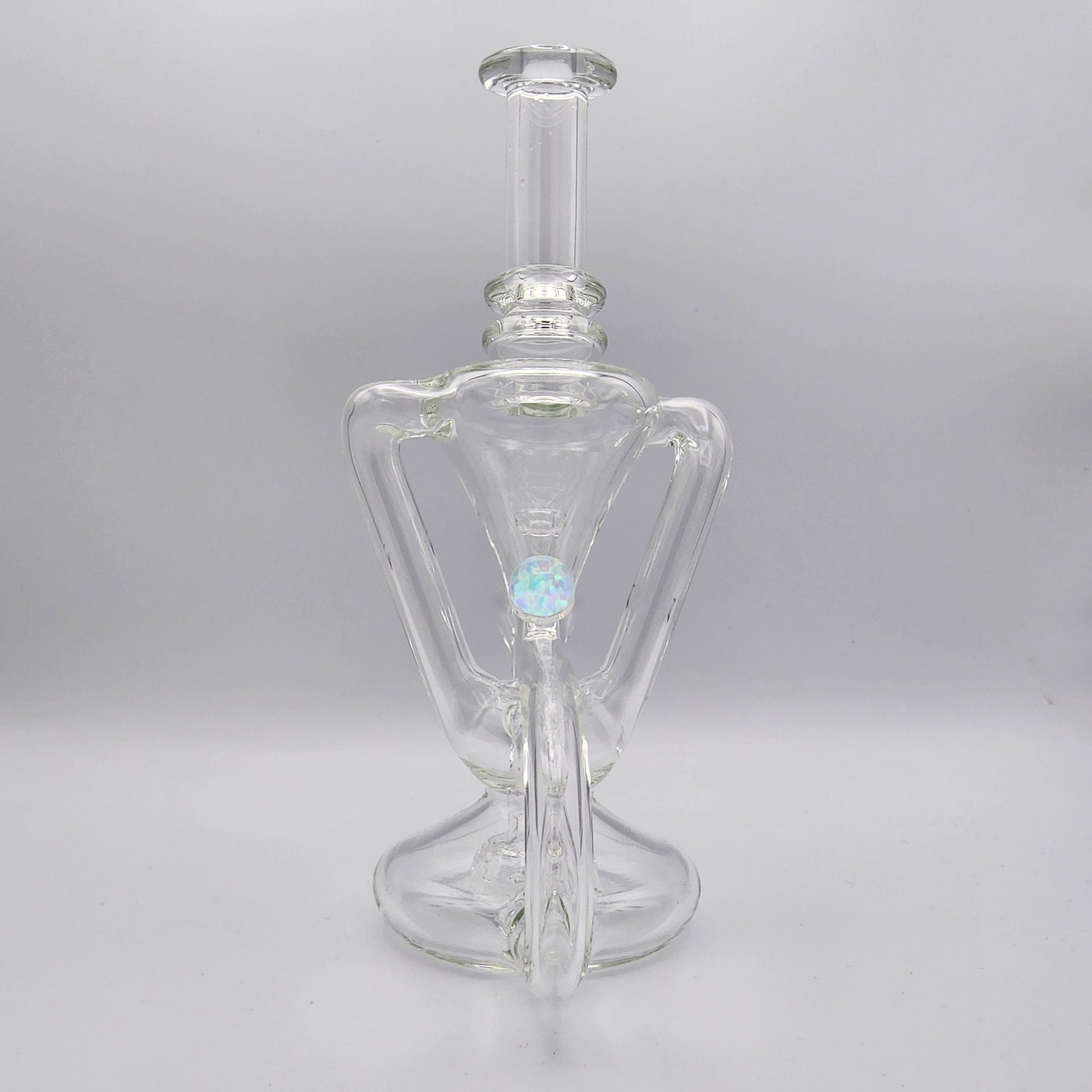 Boogie Glass Full-Size Dual Uptake Floating Recycler - Clear Headie Glass Headies Hideout