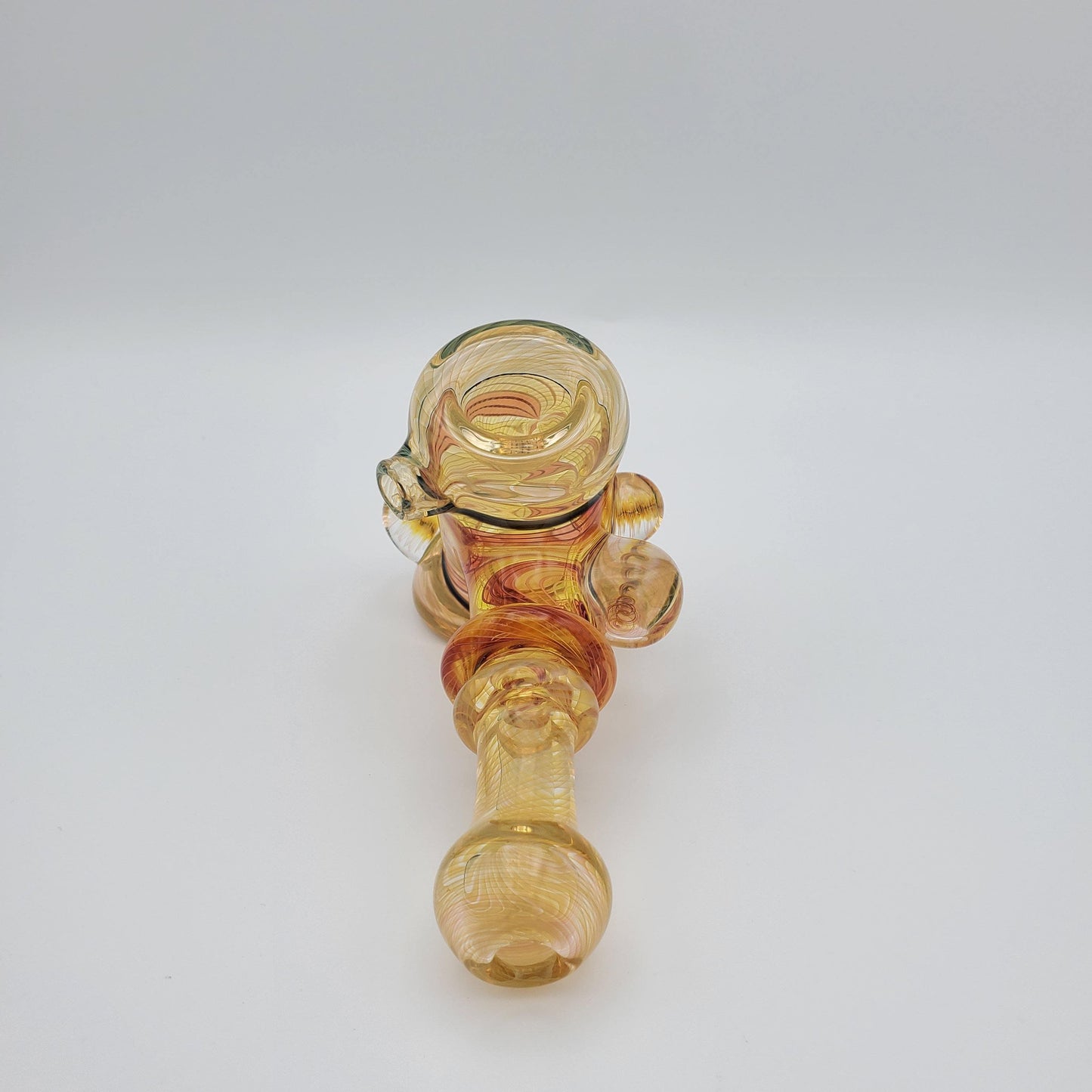 Crux Glass Hammer - Fume with Red Yellow Linework Hand Pipe Headies Hideout