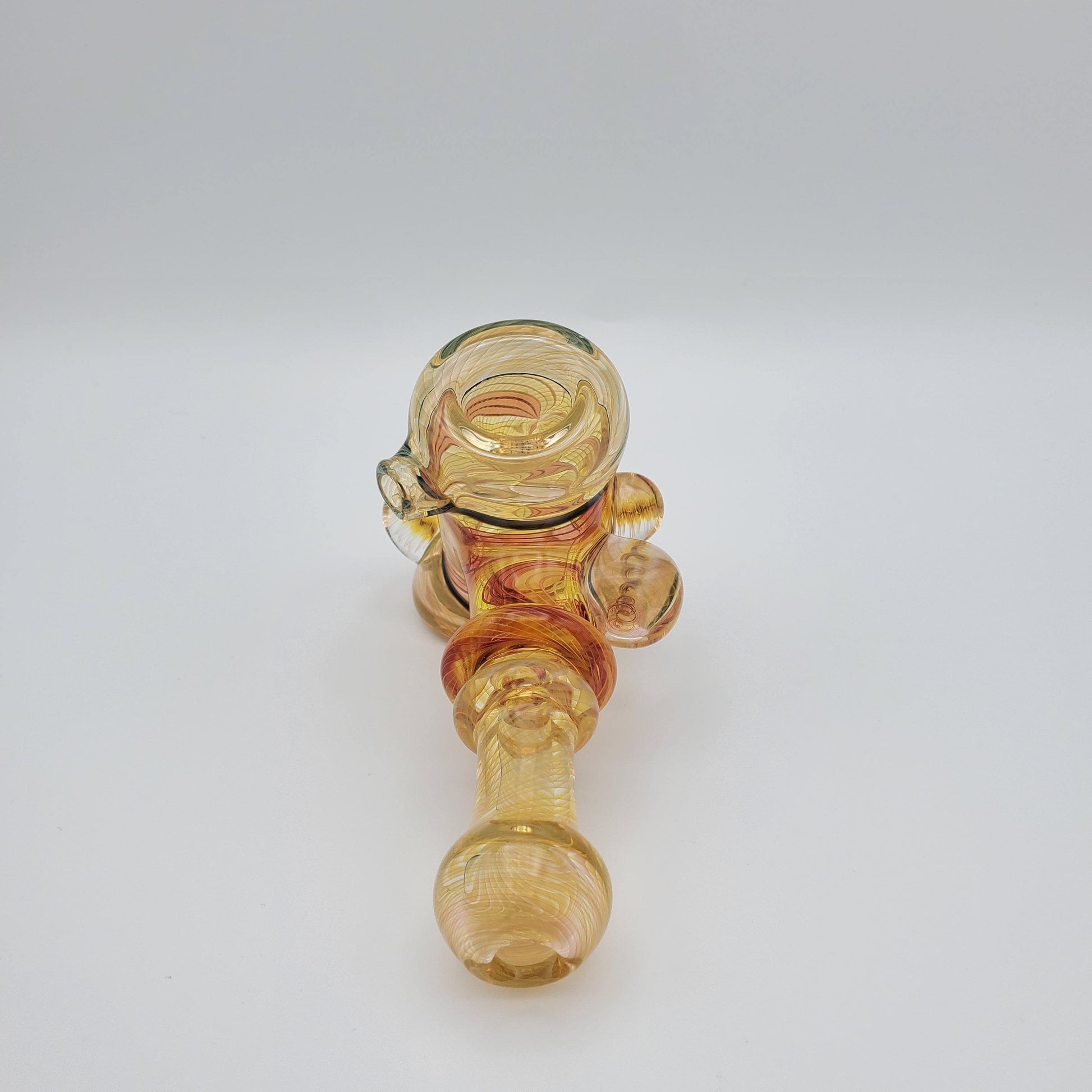 Crux Glass Hammer - Fume with Red Yellow Linework Hand Pipe Headies Hideout