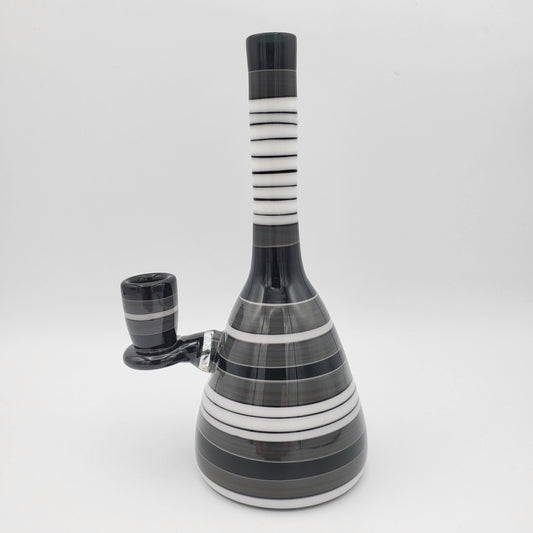 Grade A Glasssworx Beaker - Black and White Encalmo Headie Glass Headies Hideout