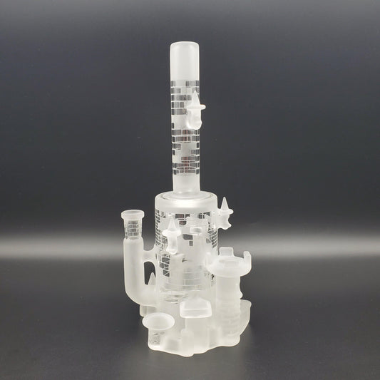 Jebb Glass Medium Castle #6 - Clear Headie Glass Headies Hideout