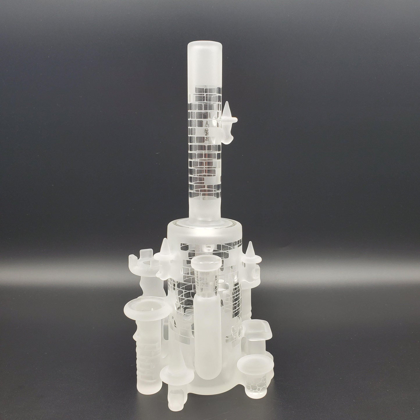 Jebb Glass Medium Castle #6 - Clear Headie Glass Headies Hideout