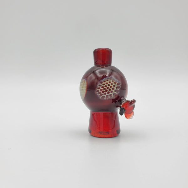 Joe Peters Glass Bubble Cap - Pomegranate Bubble Cap Headies Hideout