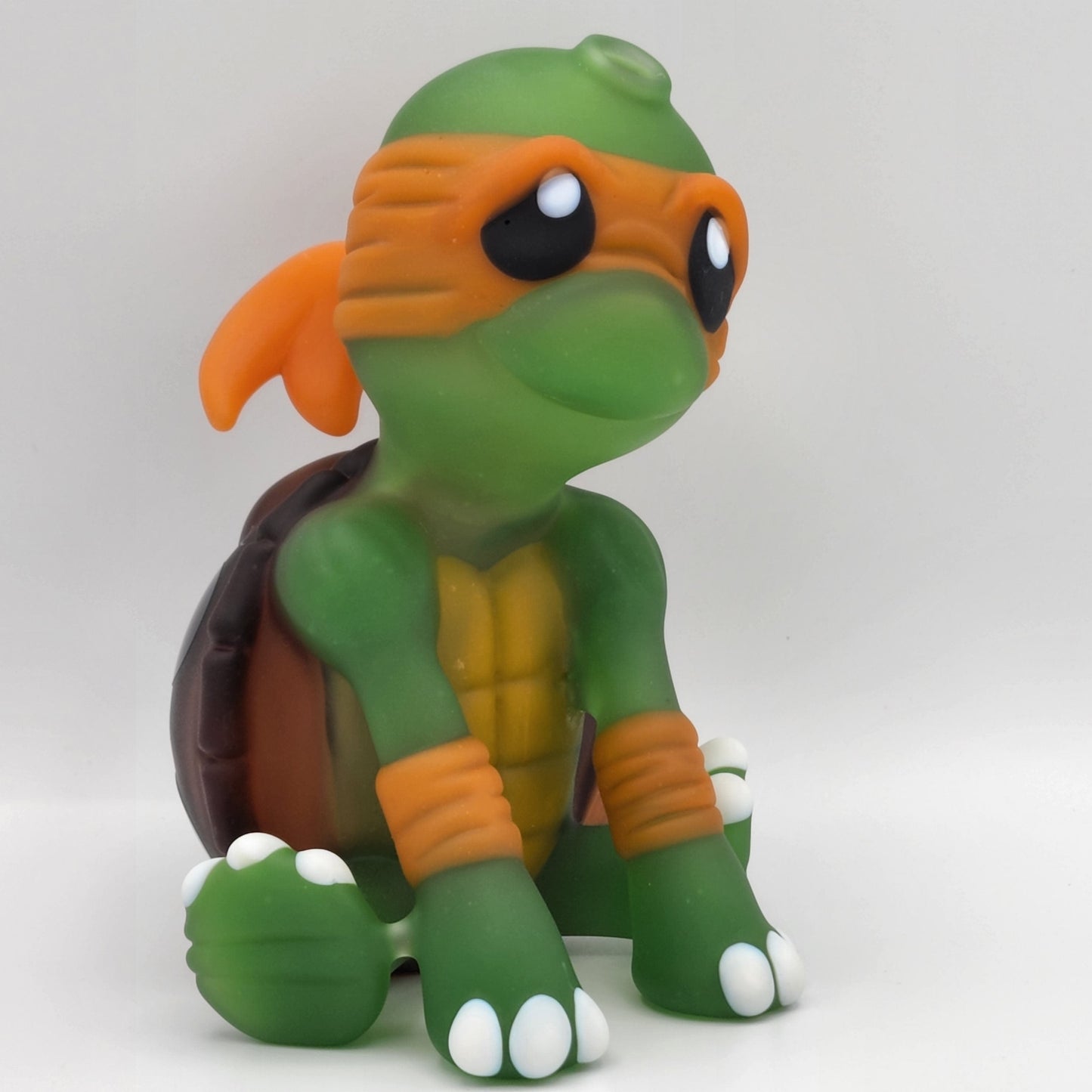 Jsmart Glass Baby Ninja Turtle - Sandblasted Michelangelo Headie Glass Headies Hideout