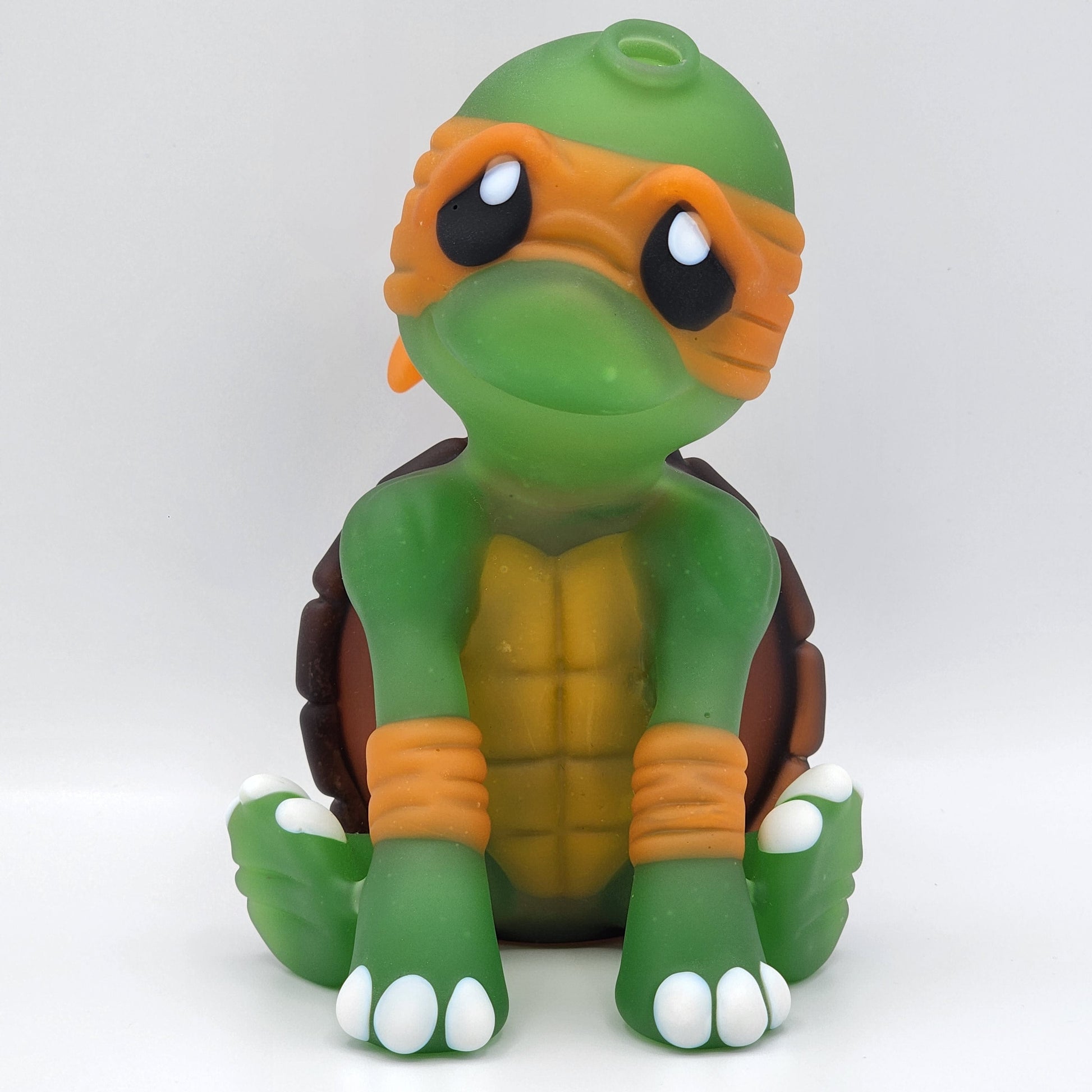 Jsmart Glass Baby Ninja Turtle - Sandblasted Michelangelo Headie Glass Headies Hideout