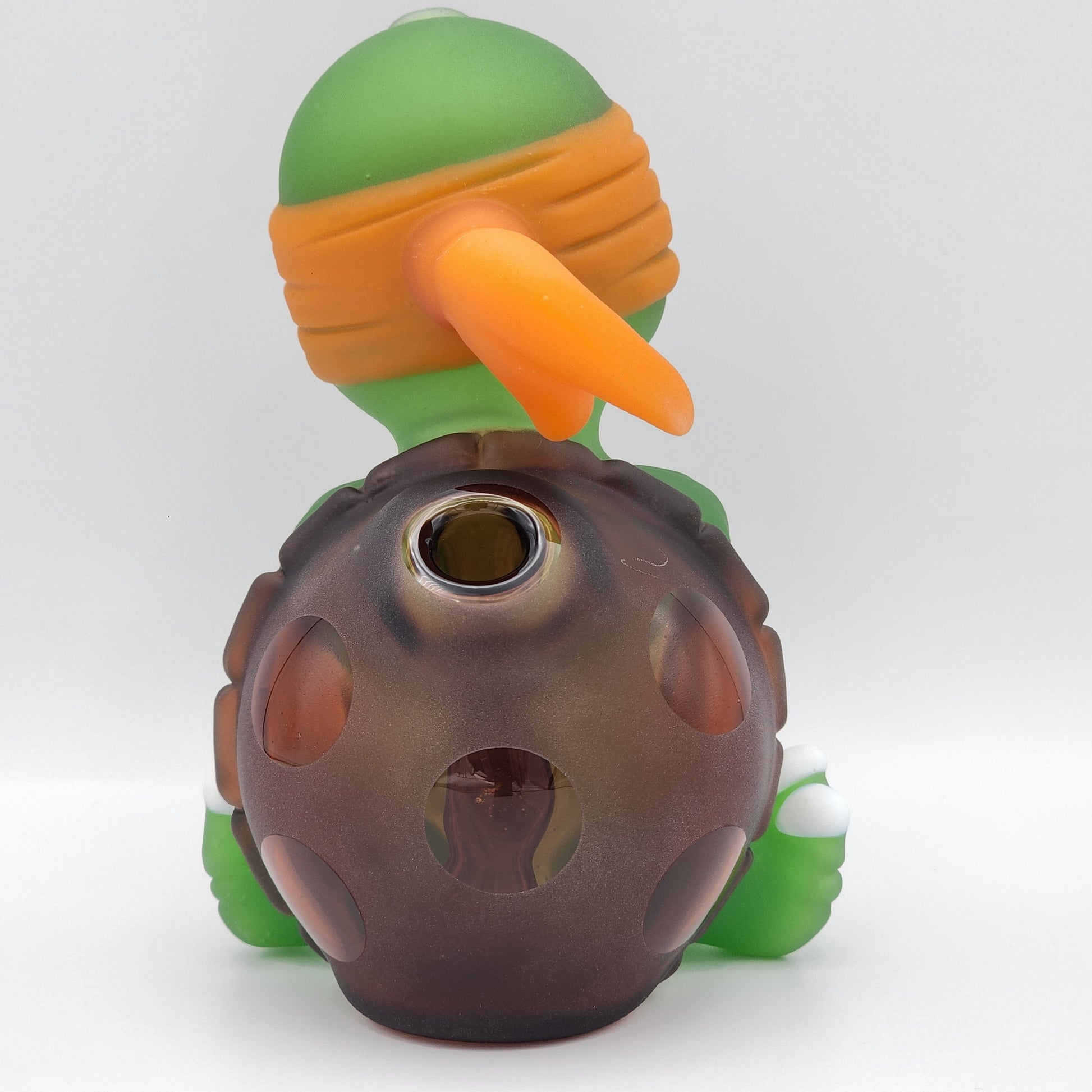 Jsmart Glass Baby Ninja Turtle - Sandblasted Michelangelo Headie Glass Headies Hideout