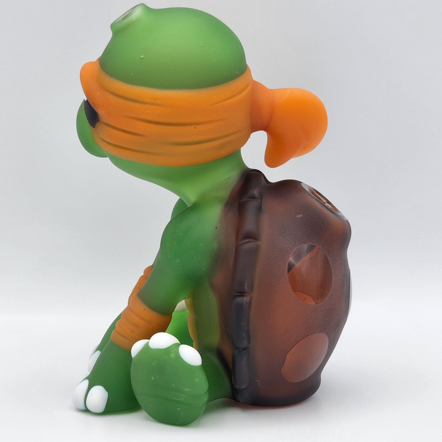Jsmart Glass Baby Ninja Turtle - Sandblasted Michelangelo Headie Glass Headies Hideout
