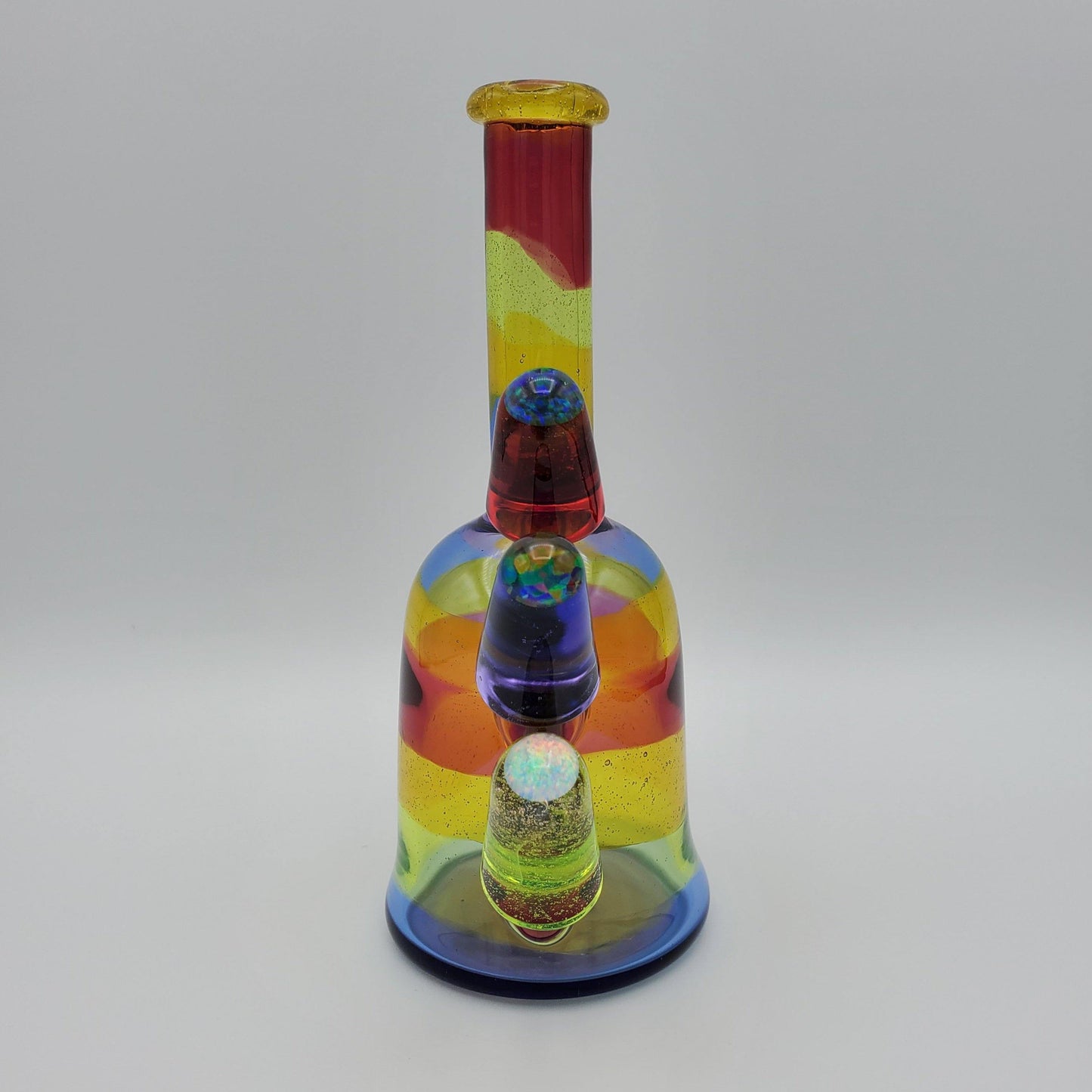 JustDewit Glass Shredder - Rainbow with 3 Opals Headie Glass Headies Hideout