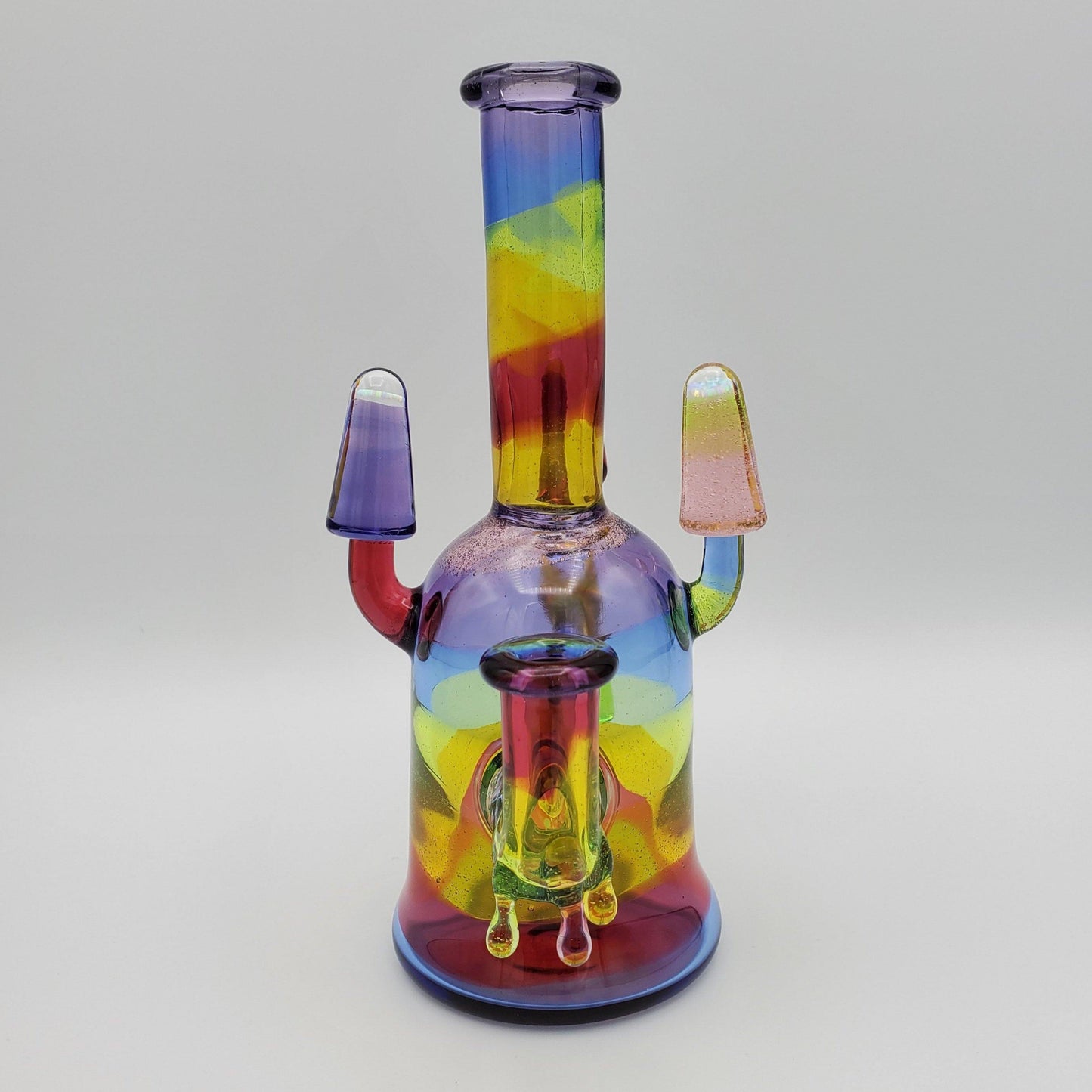 JustDewit Glass Shredder - Rainbow with 5 Opals Headie Glass Headies Hideout