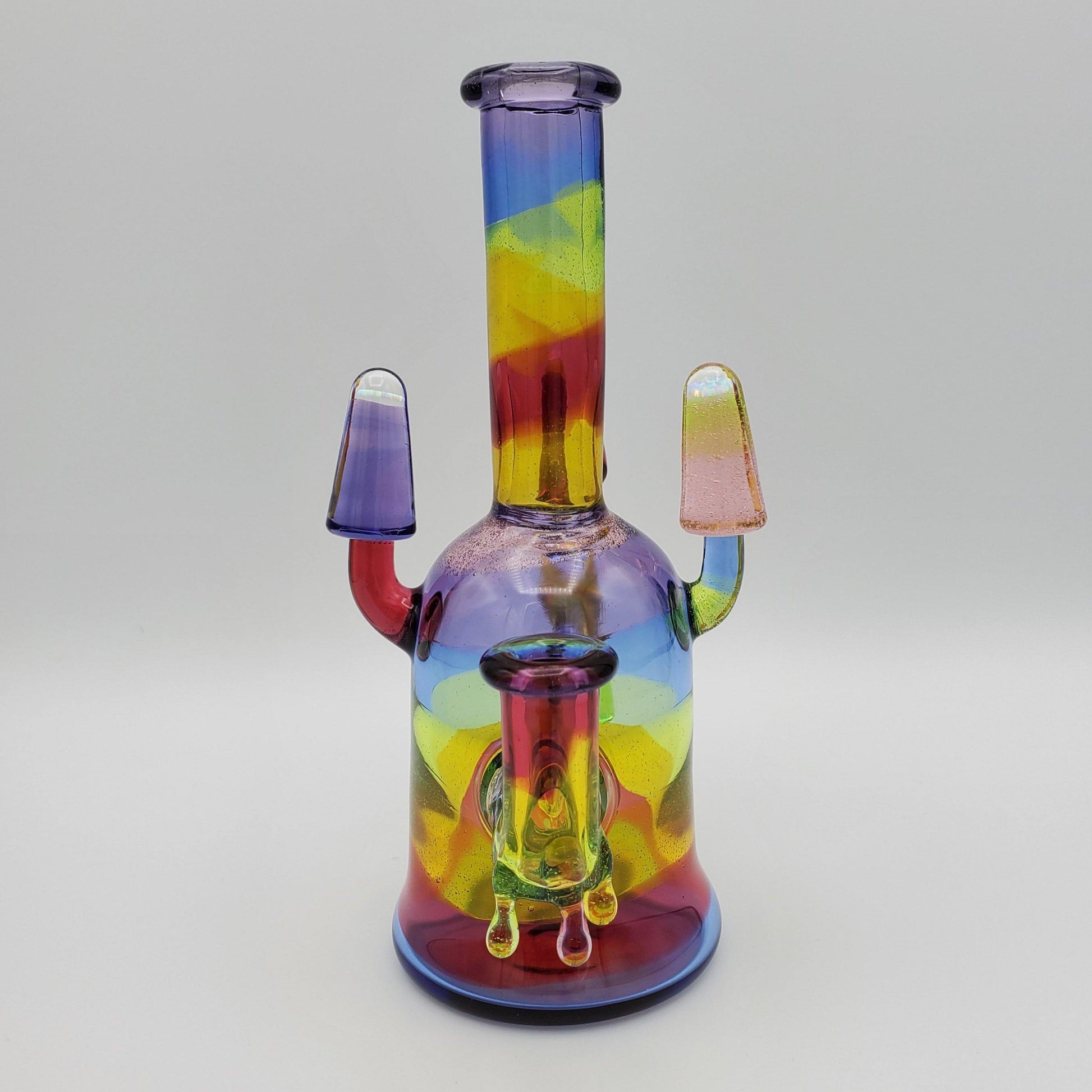 JustDewit Glass Shredder - Rainbow with 5 Opals Headie Glass Headies Hideout