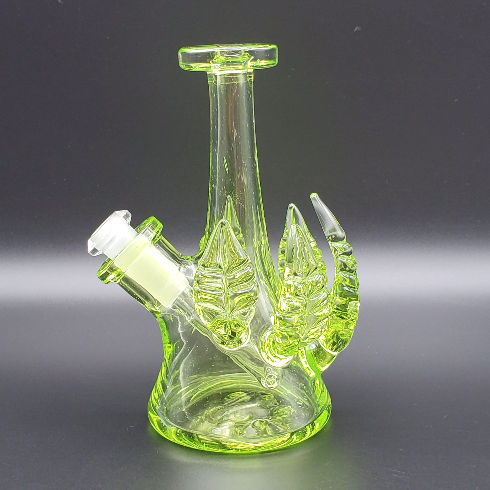 LayZ Glass Mini Tube With Leaves - Crippy Headie Glass Headies Hideout