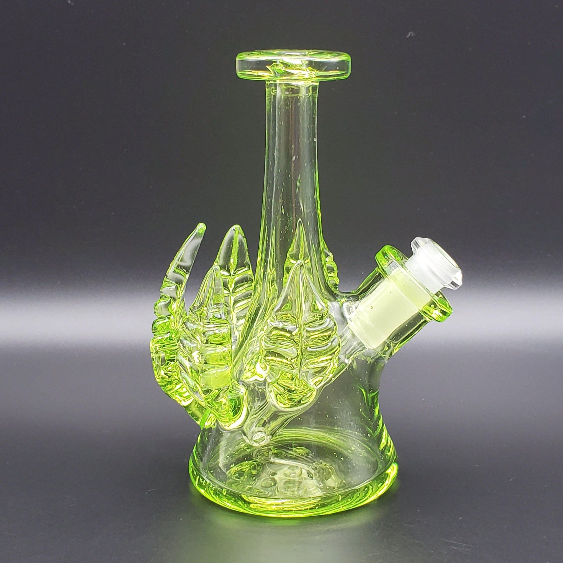 LayZ Glass Mini Tube With Leaves - Crippy Headie Glass Headies Hideout