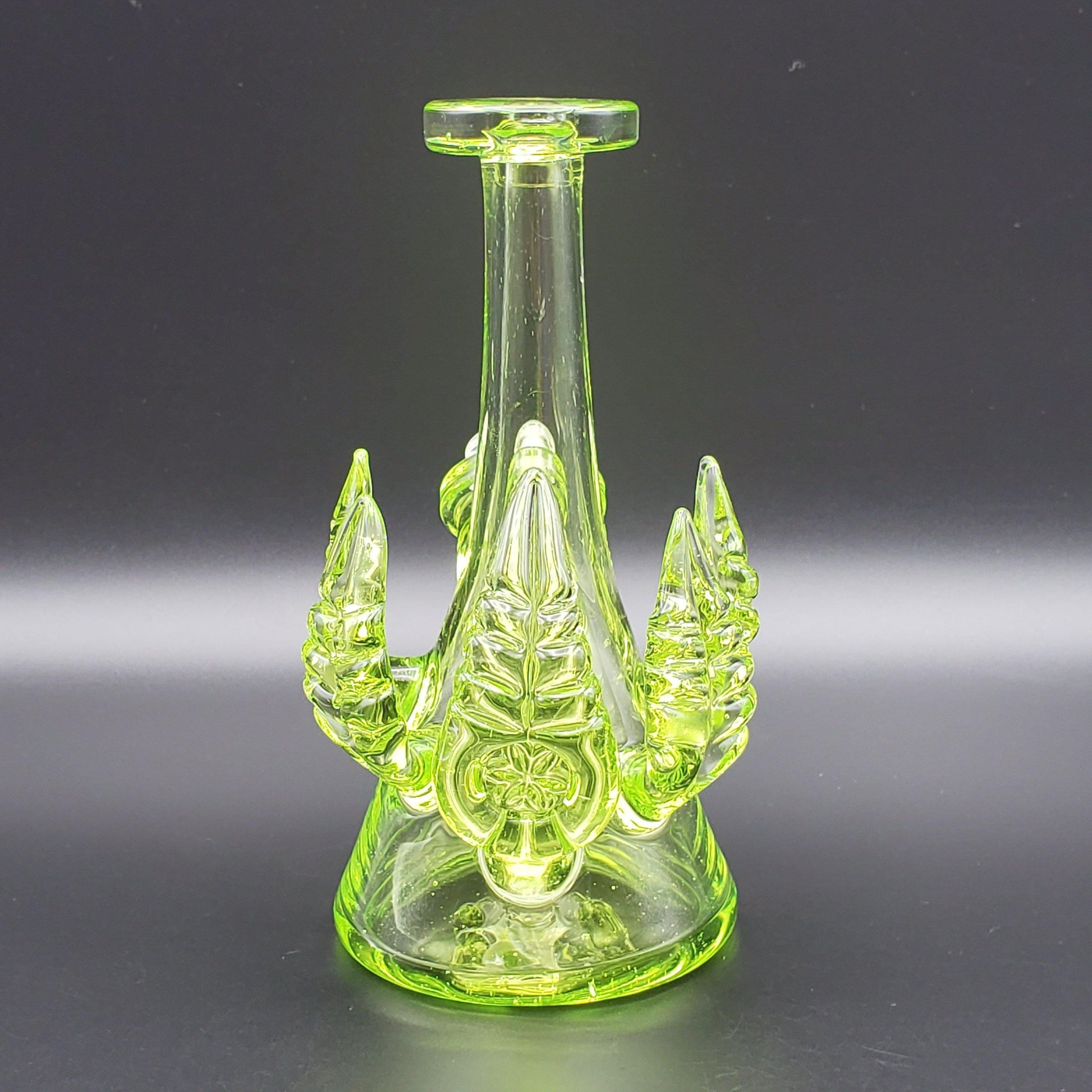 LayZ Glass Mini Tube With Leaves - Crippy Headie Glass Headies Hideout
