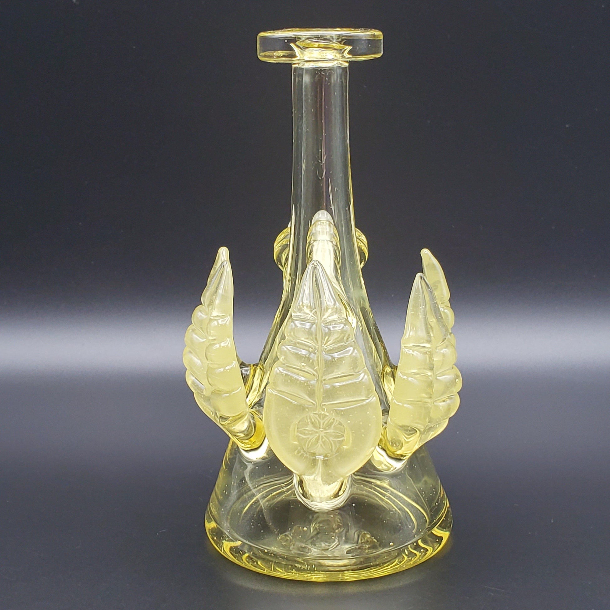 LayZ Glass Mini Tube With Leaves - Serum Headie Glass Headies Hideout