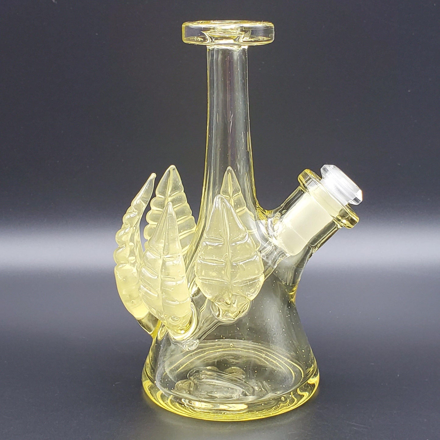 LayZ Glass Mini Tube With Leaves - Serum Headie Glass Headies Hideout