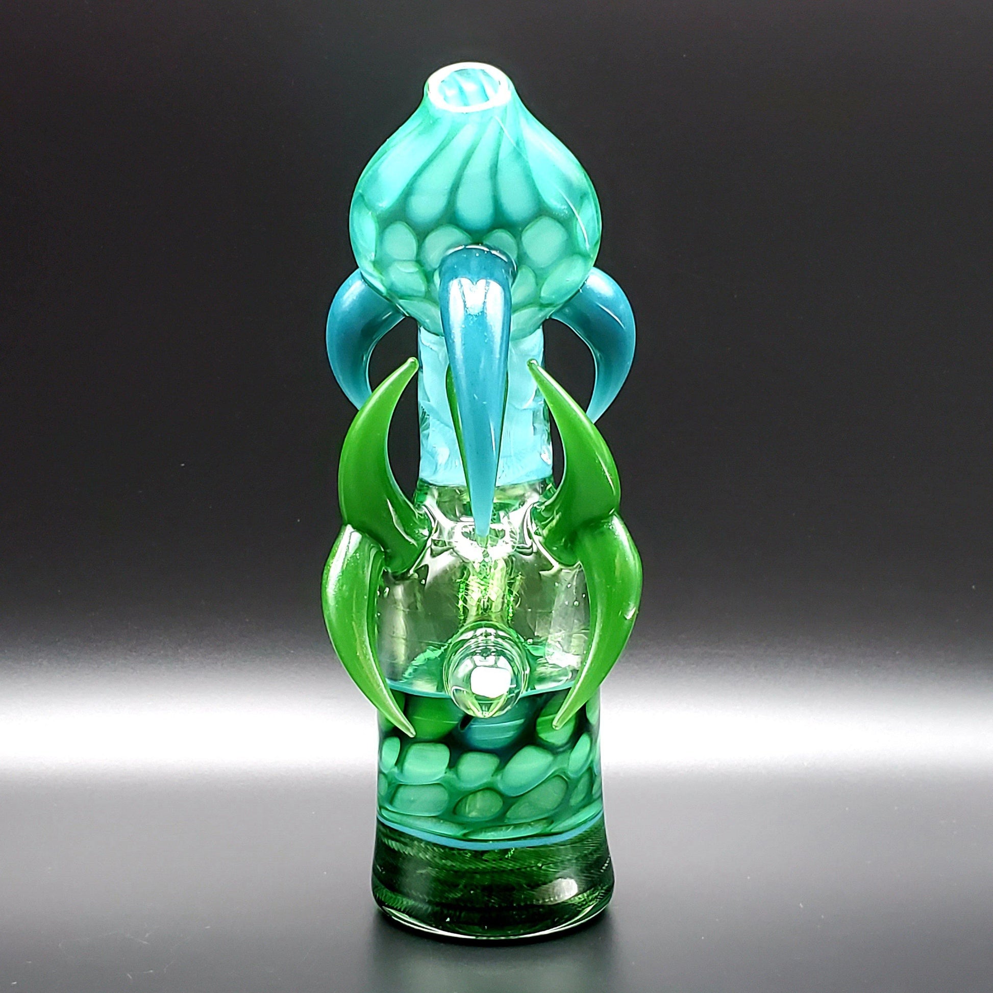 Redbone Glass Barrel Horncut Rig - Green Honeycomb Headie Glass Headies Hideout