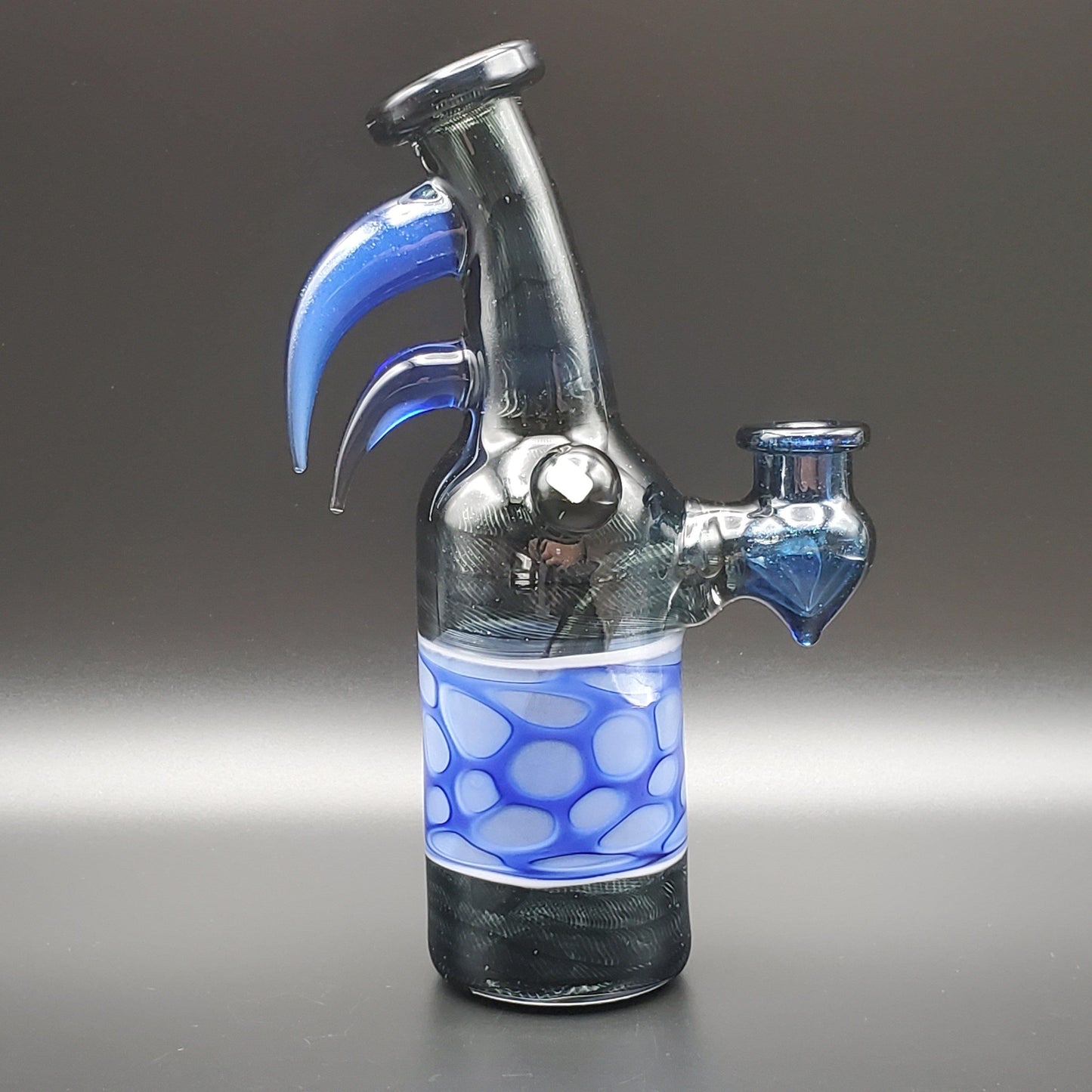 Redbone Glass Barrel Rig - Blue Stardust and Blue Honeycomb Headie Glass Headies Hideout