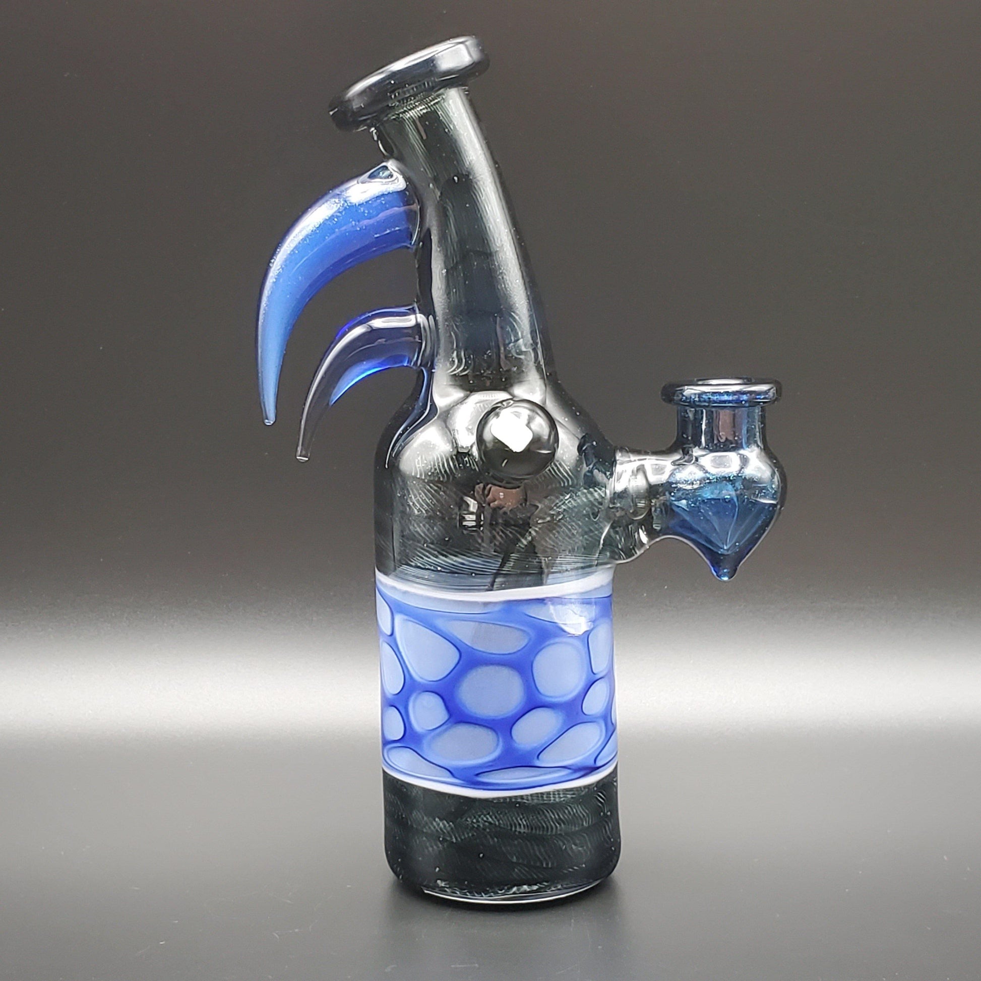 Redbone Glass Barrel Rig - Blue Stardust and Blue Honeycomb Headie Glass Headies Hideout