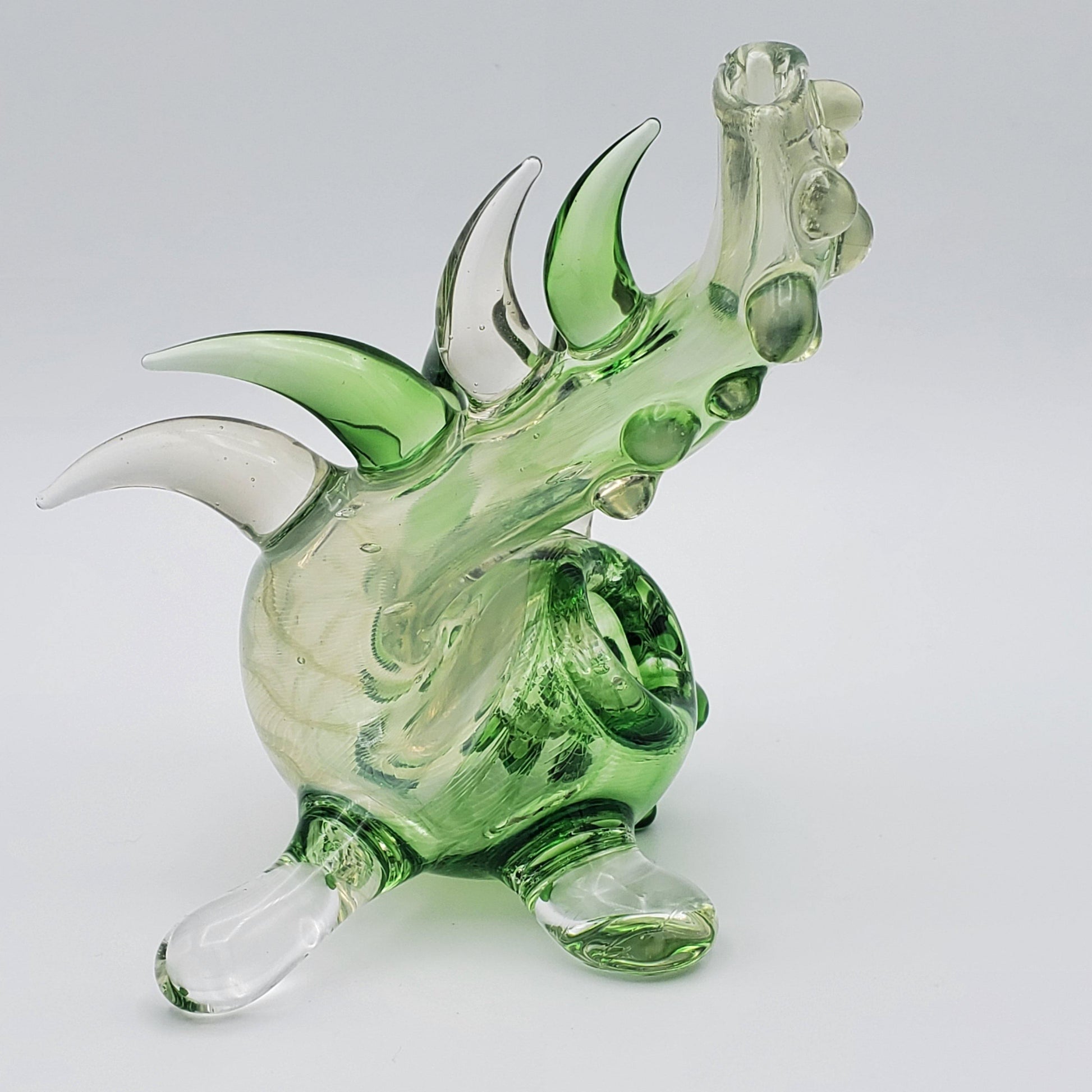 Redbone Glass Neblock - Cane and Portland Green Pastel Potion Hand Pipe Headies Hideout