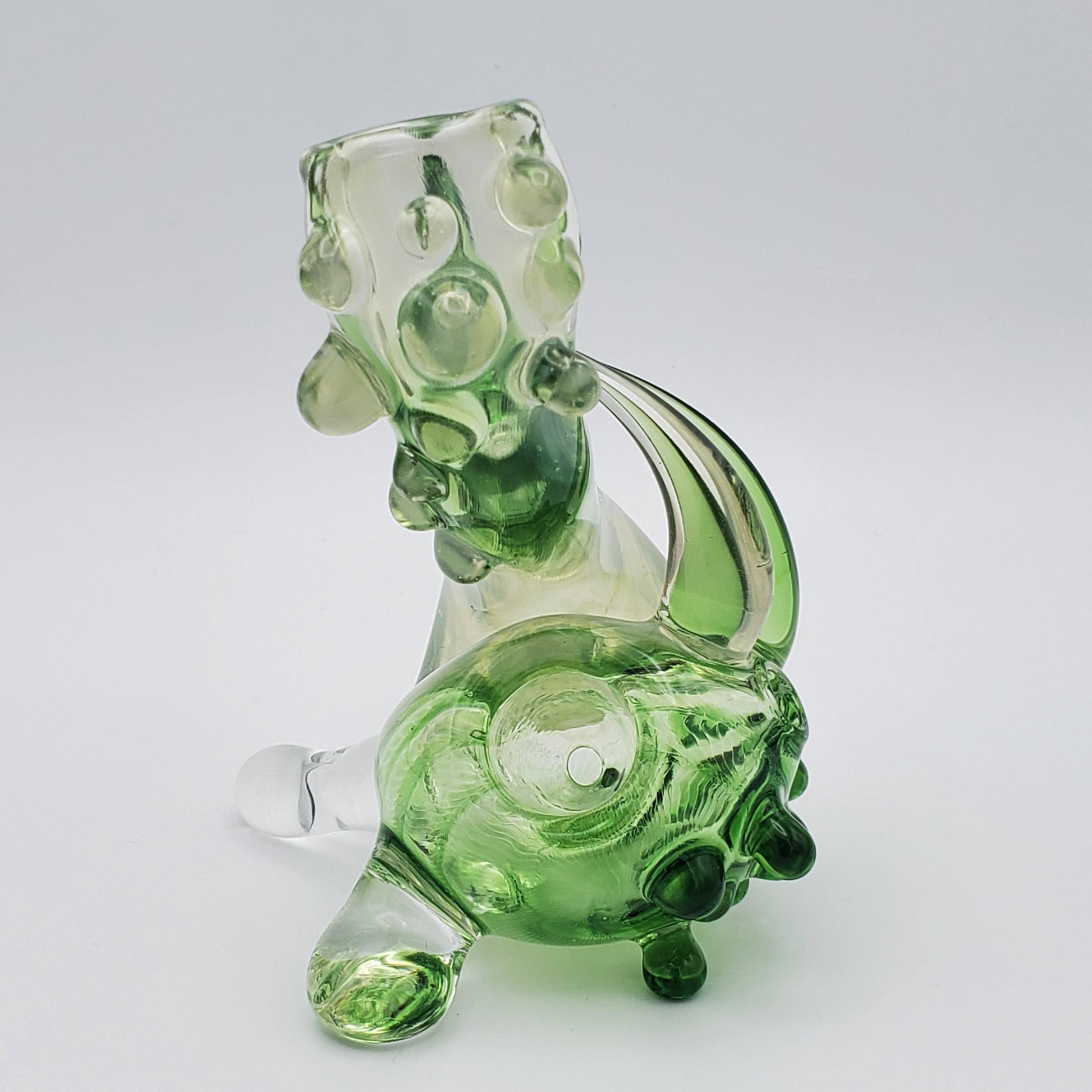Redbone Glass Neblock - Cane and Portland Green Pastel Potion Hand Pipe Headies Hideout