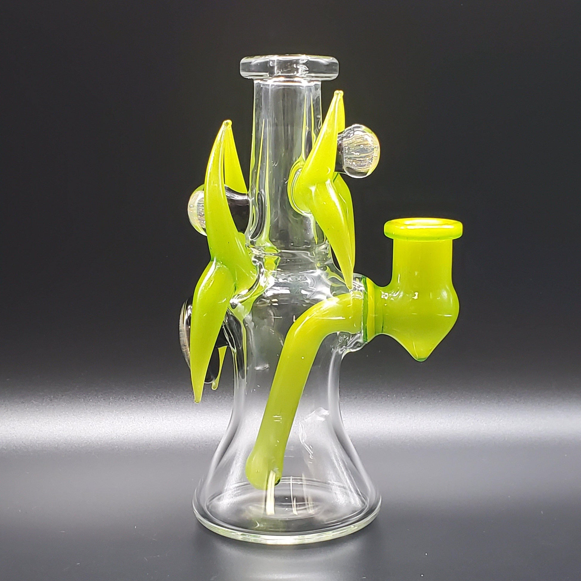 Redbone Glass Viking Rig - Clear and Lime Green Headie Glass Headies Hideout