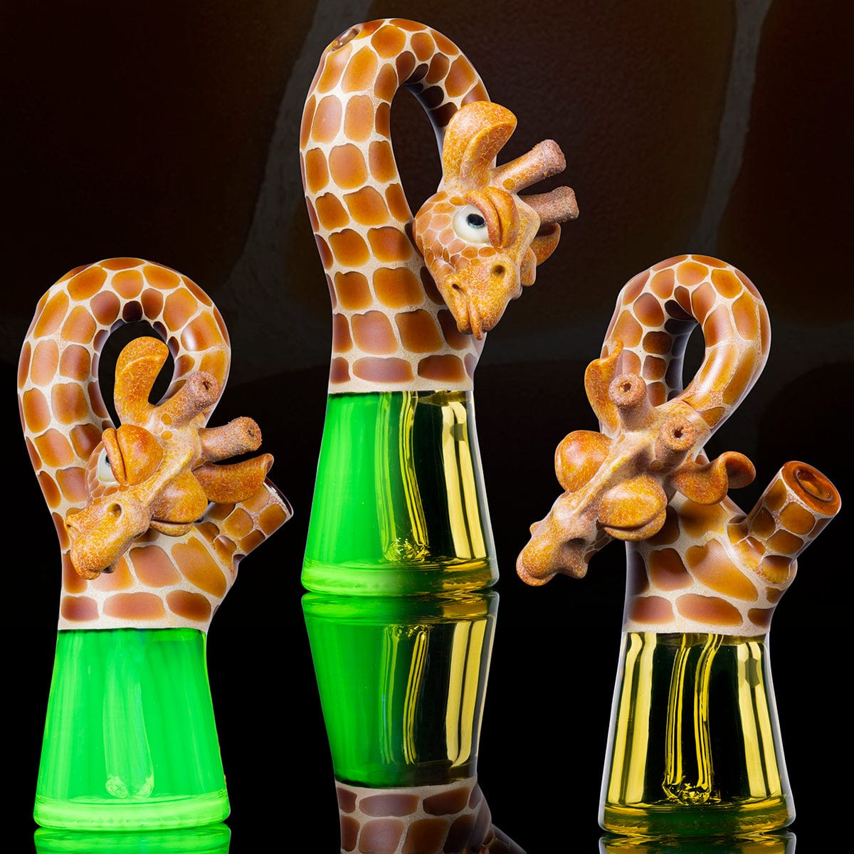 Robertson Glass Mini Bent Neck - Citrine Bottom with Honey Badger Spots Headie Glass Headies Hideout