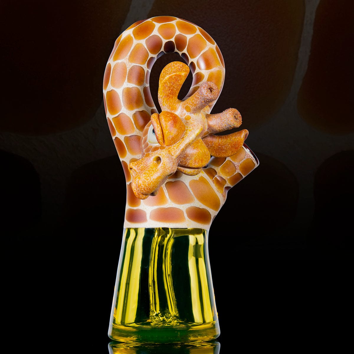 Robertson Glass Mini Bent Neck - Citrine Bottom with Honey Badger Spots Headie Glass Headies Hideout