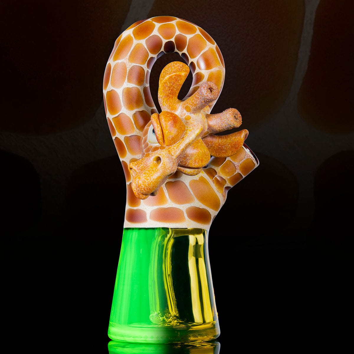 Robertson Glass Mini Bent Neck - Citrine Bottom with Honey Badger Spots Headie Glass Headies Hideout