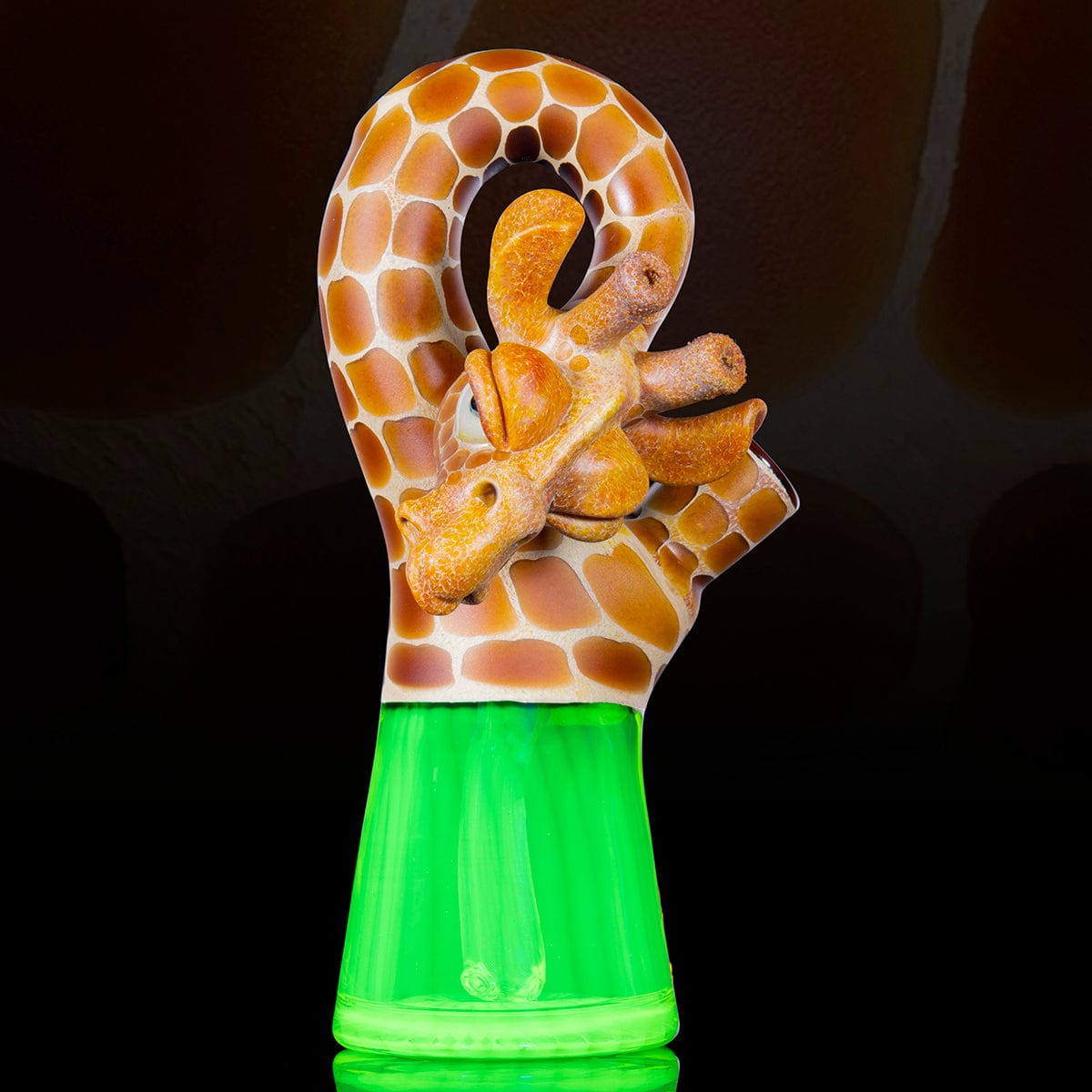 Robertson Glass Mini Bent Neck - Citrine Bottom with Honey Badger Spots Headie Glass Headies Hideout